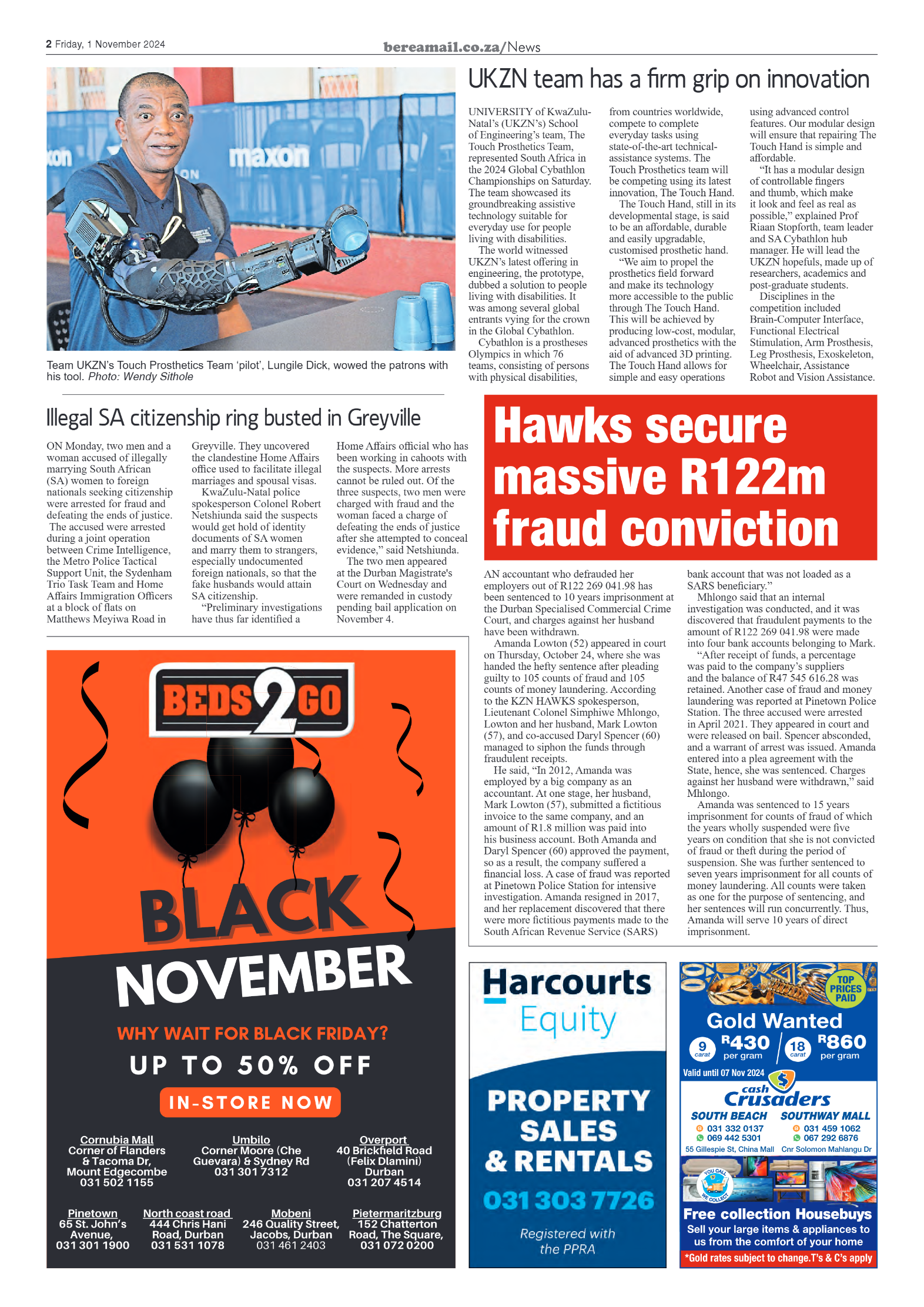 Berea Mail 01 November 2024 page 2