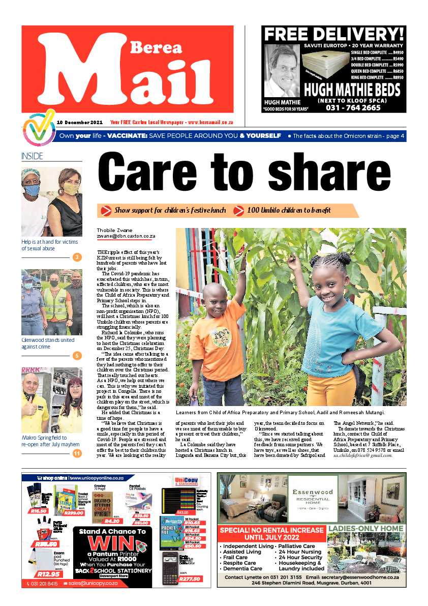 Berea Mail 10 December 2021 page 1