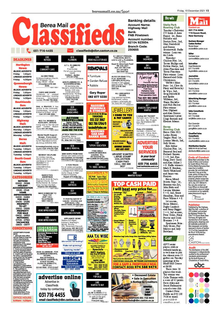 Berea Mail 10 December 2021 page 15