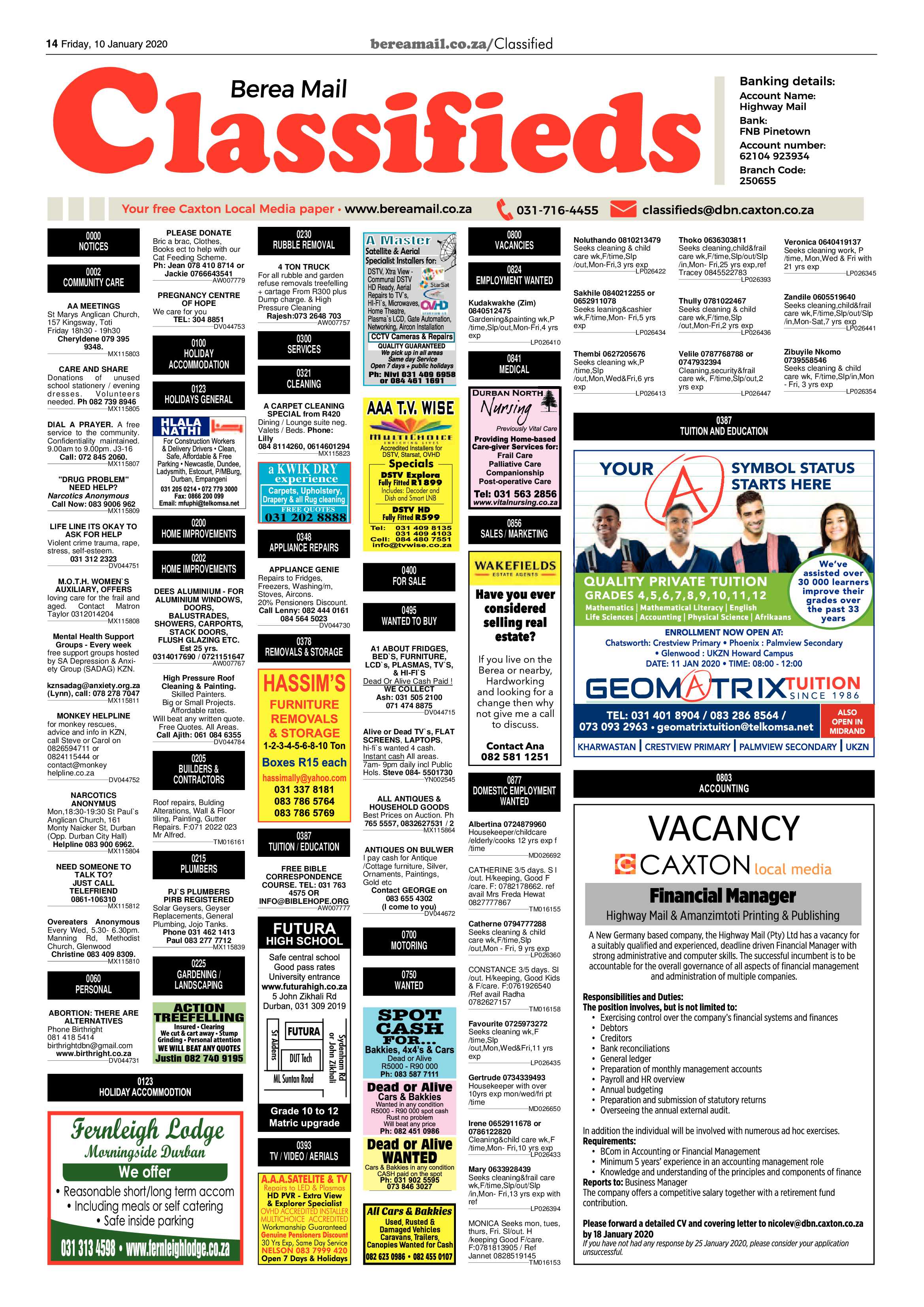 Berea Mail 10 January 2020 page 14