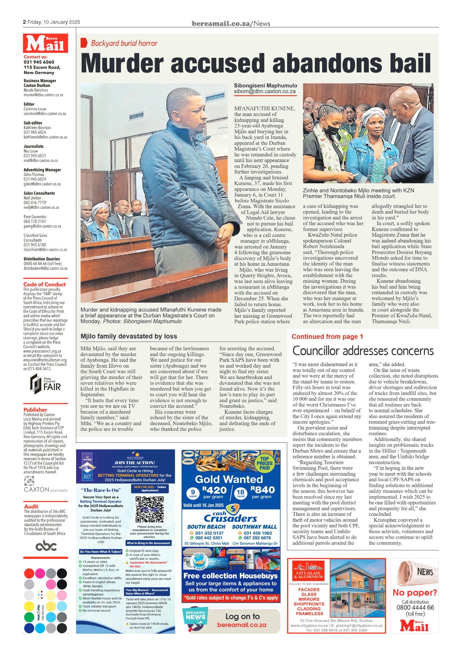 Berea Mail 10 January 2025 page 2