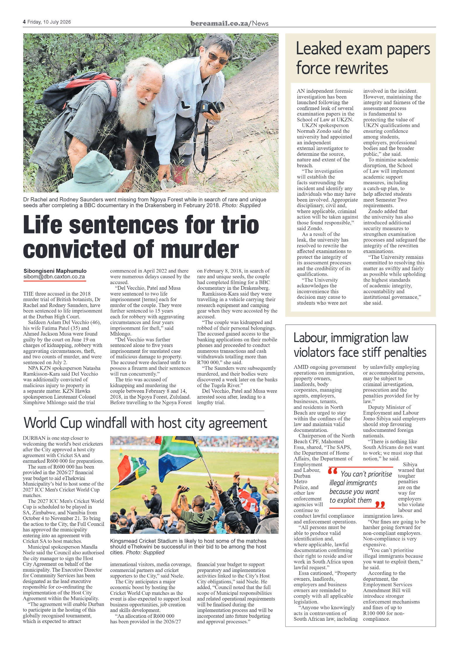 Berea Mail 10 July 2026 page 4