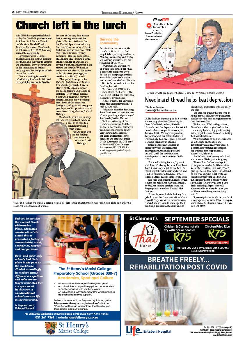 Berea Mail 10 September 2021 page 2