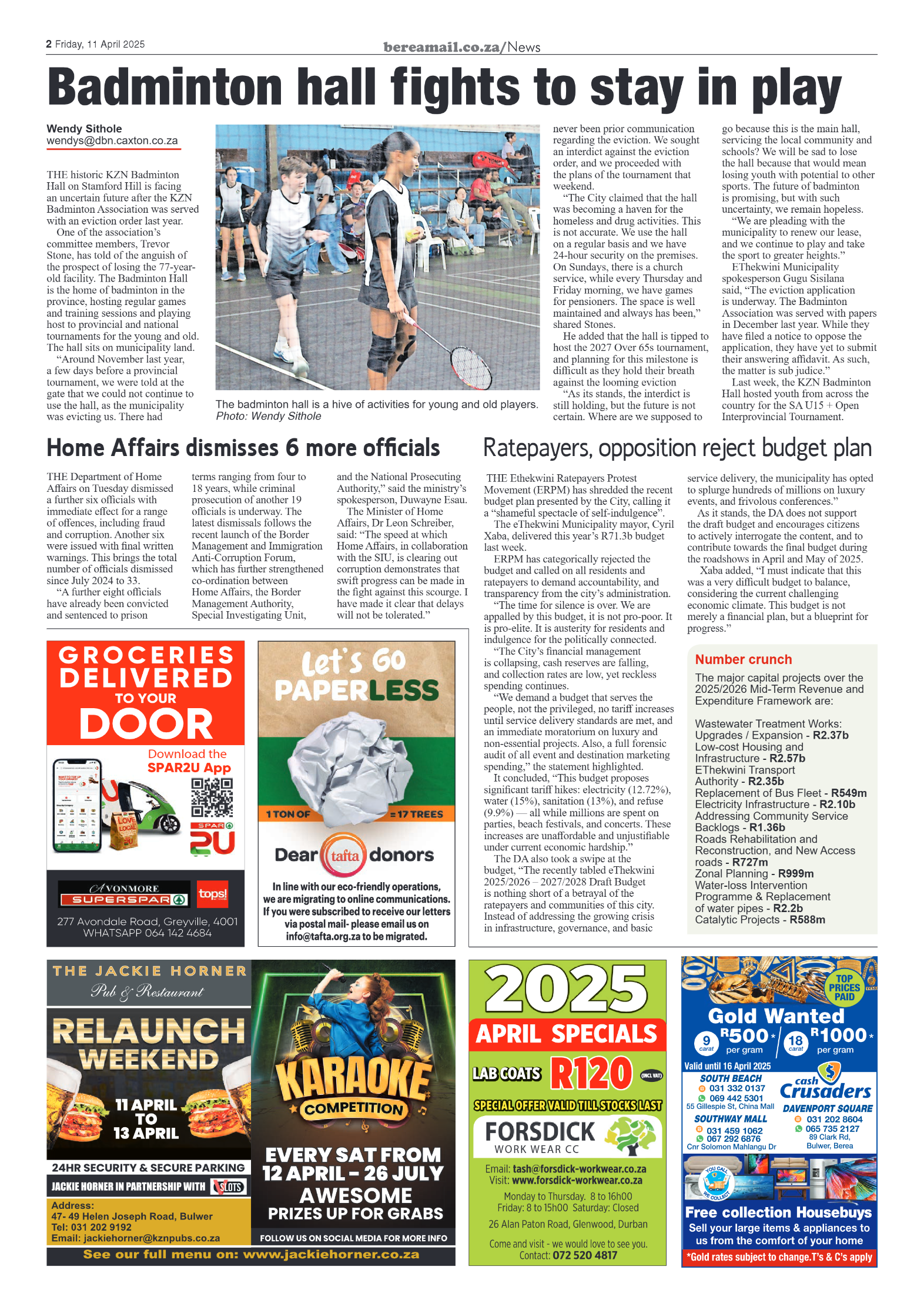 Berea Mail 11 April 2025 page 2