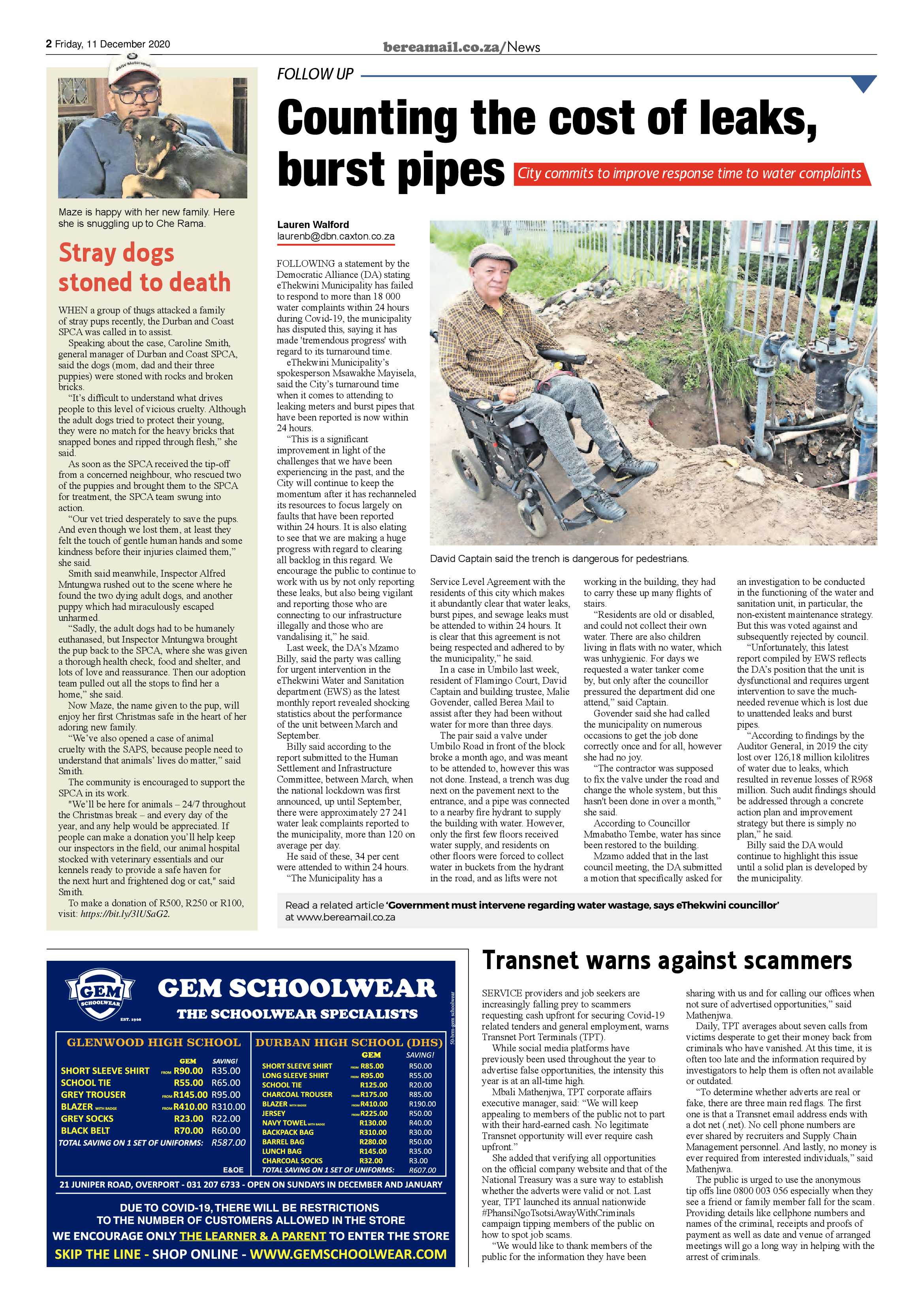 Berea Mail 11 December 2020 page 2