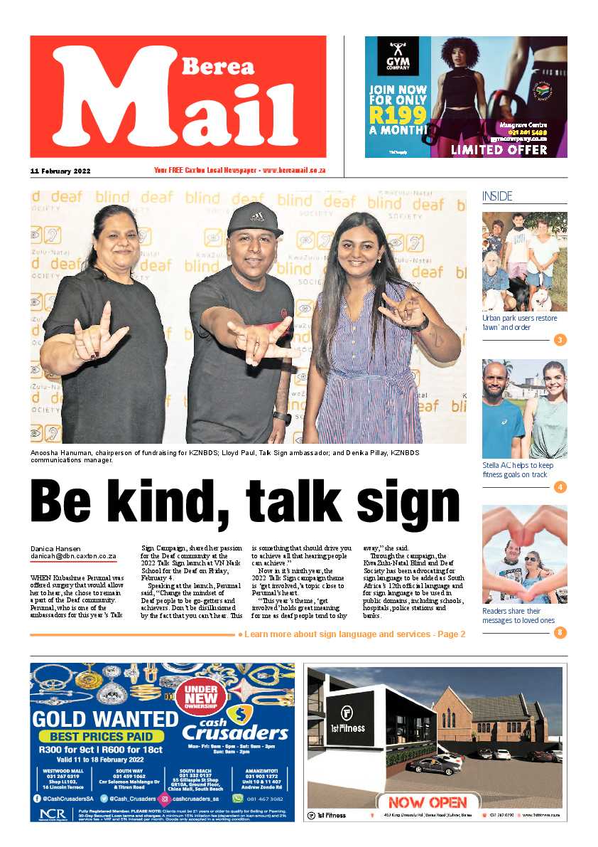 Berea Mail 11 February 2022 page 1