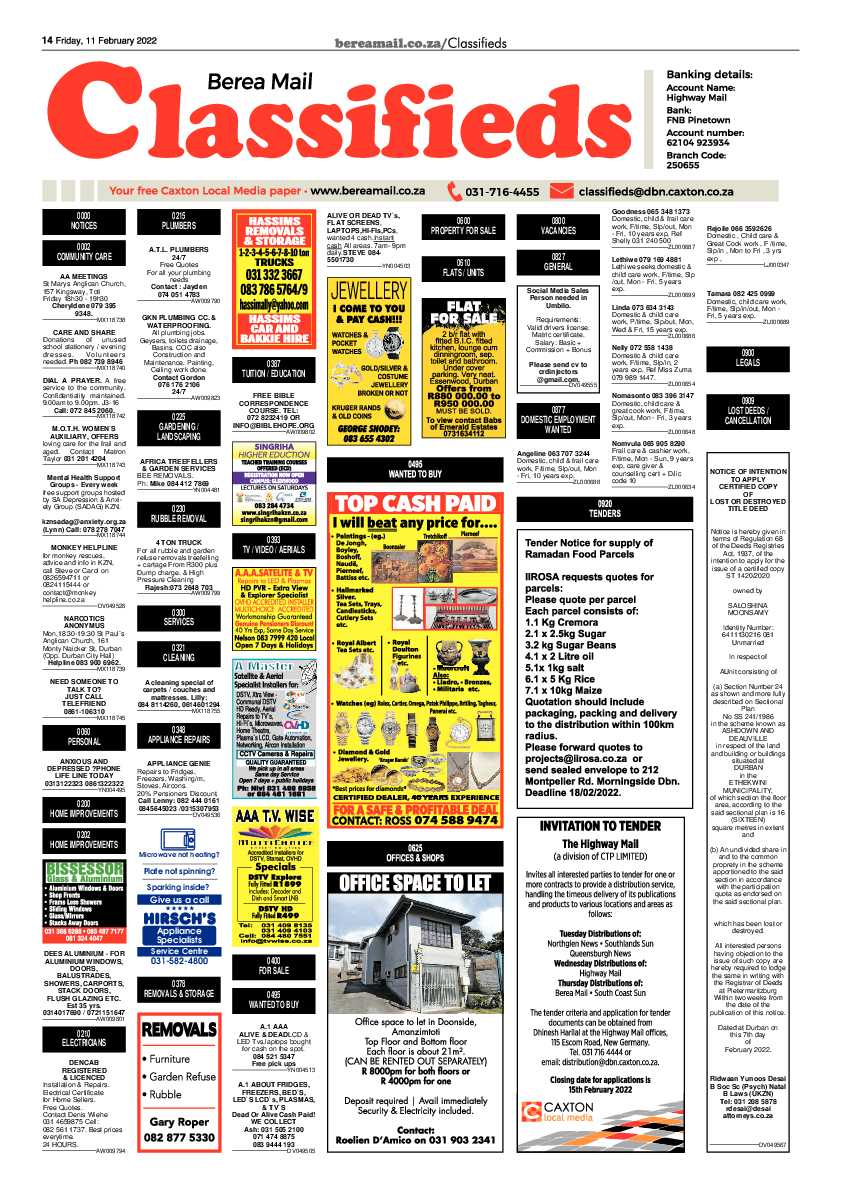 Berea Mail 11 February 2022 page 14