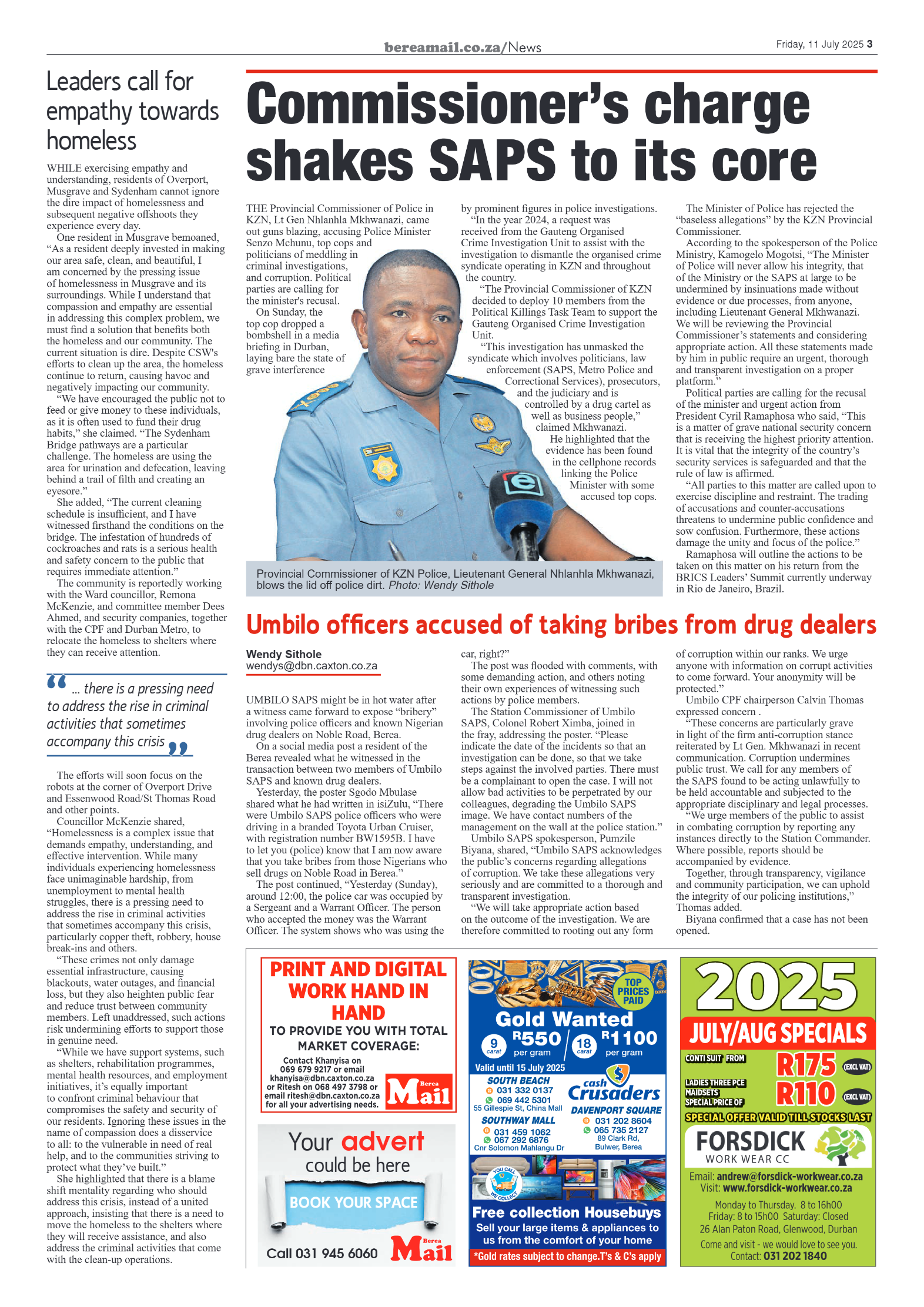 Berea Mail 11 July 2025 page 3