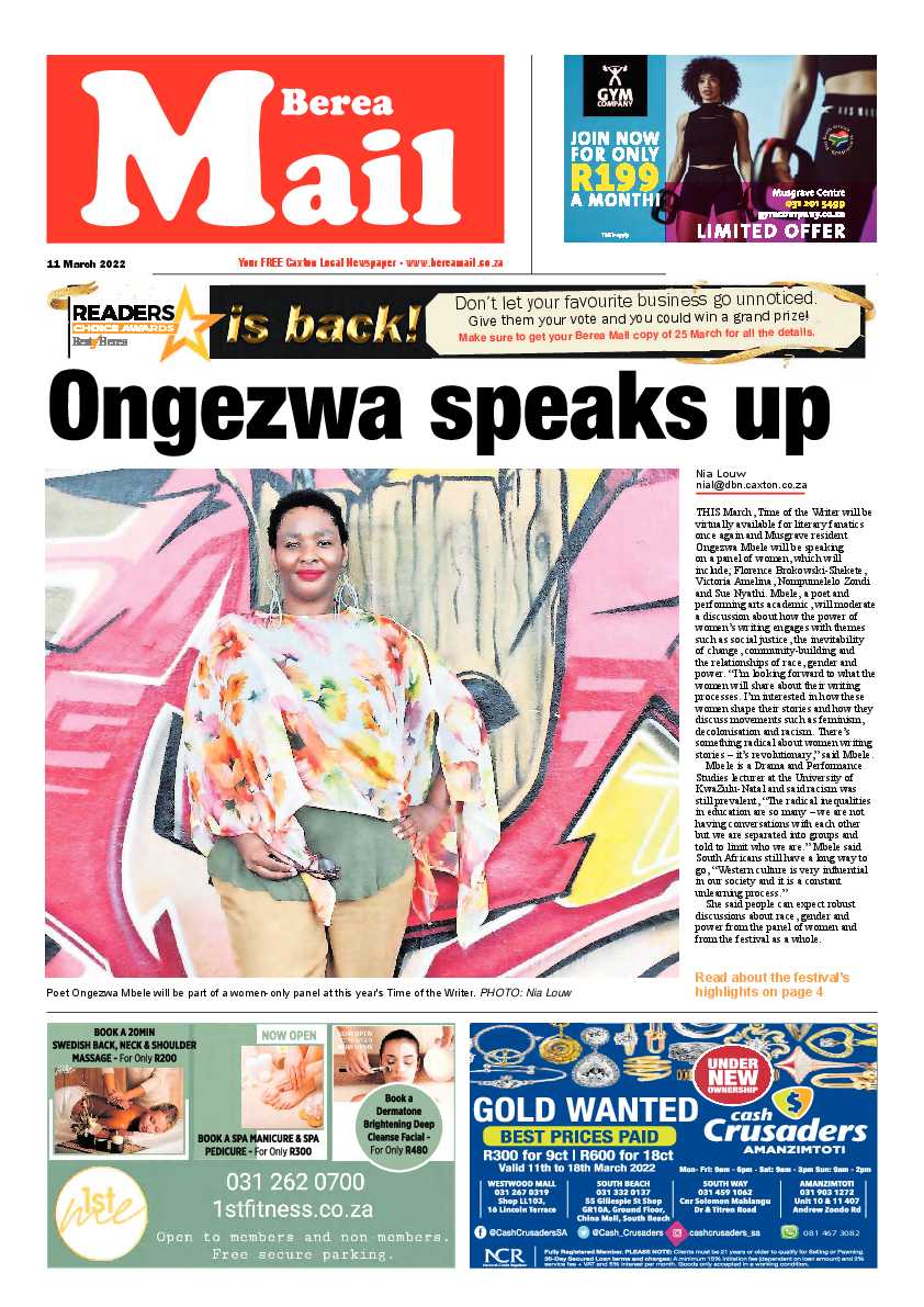 Berea Mail 11 March 2022 page 1