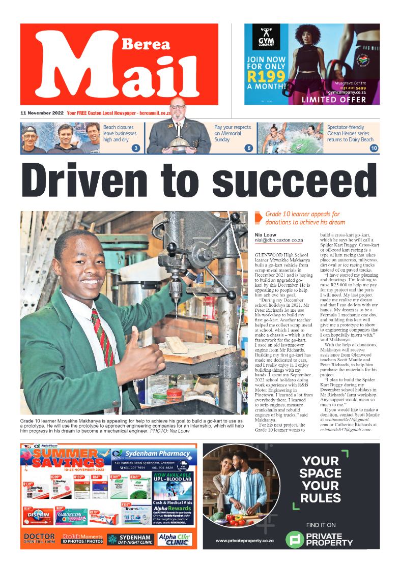 Berea Mail 11 November 2022 page 1