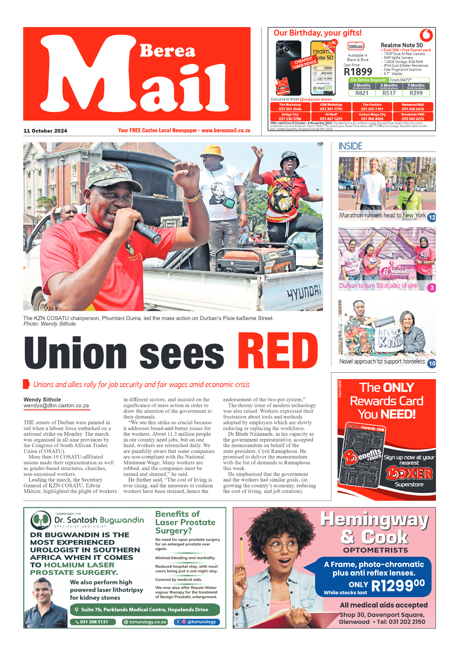 Berea Mail 11 October 2024 page 1