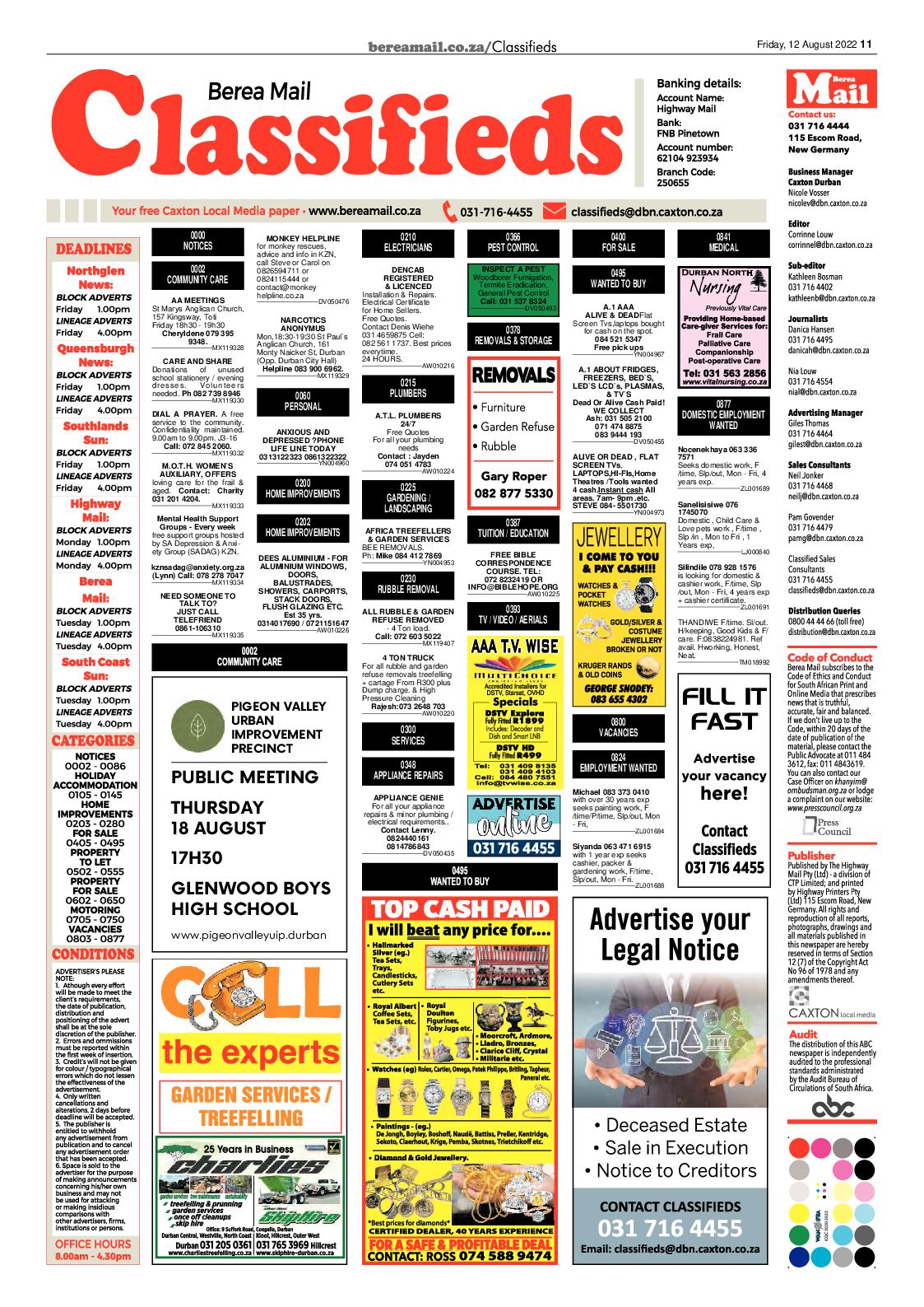 Berea Mail 12 August 2022 page 11