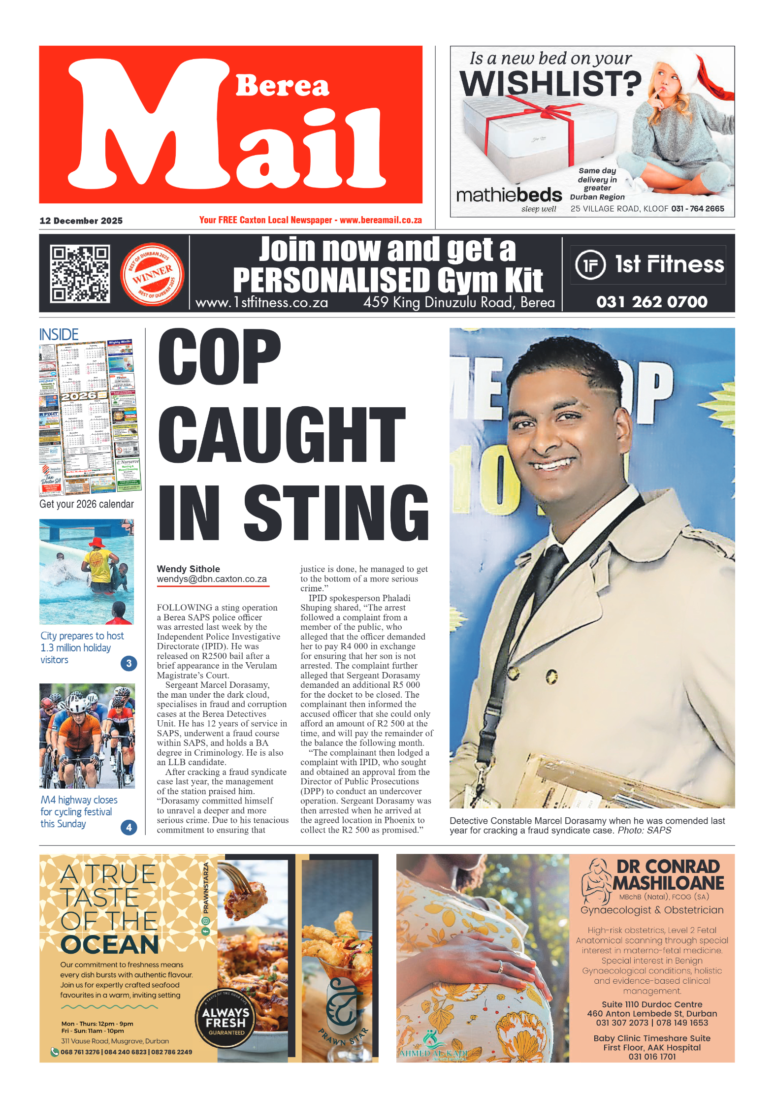 Berea Mail 12 December 2025 page 1