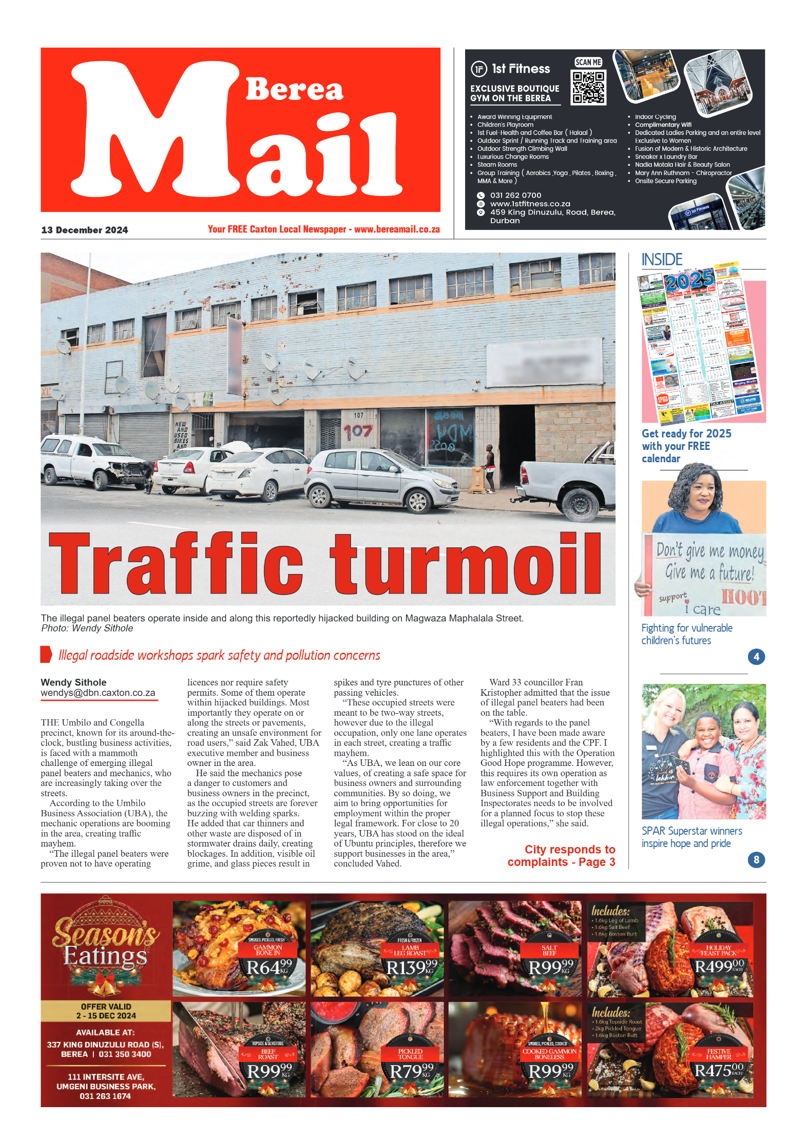 Berea Mail 13 December 2024 page 1