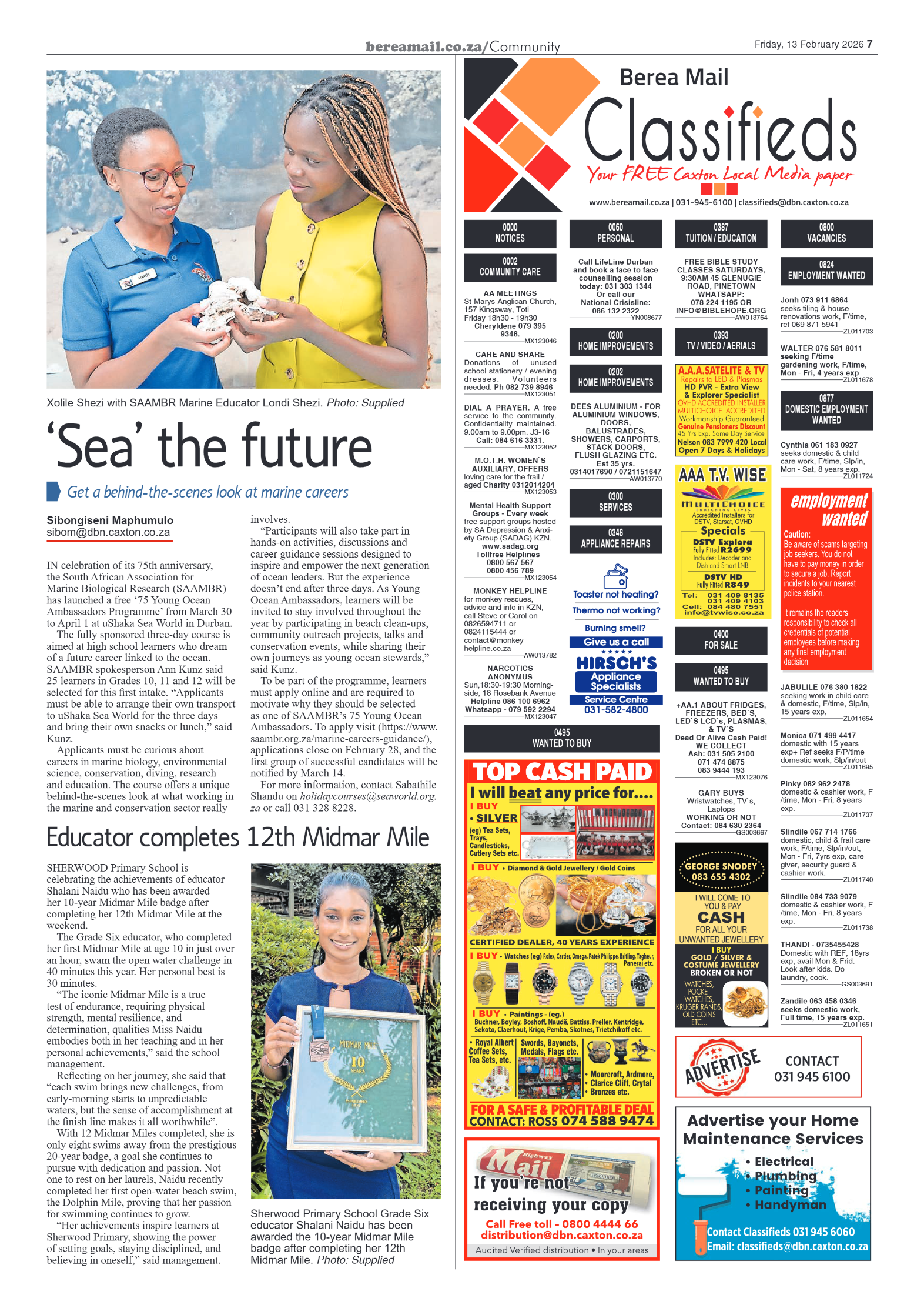 Berea Mail 13 February 2026 page 7