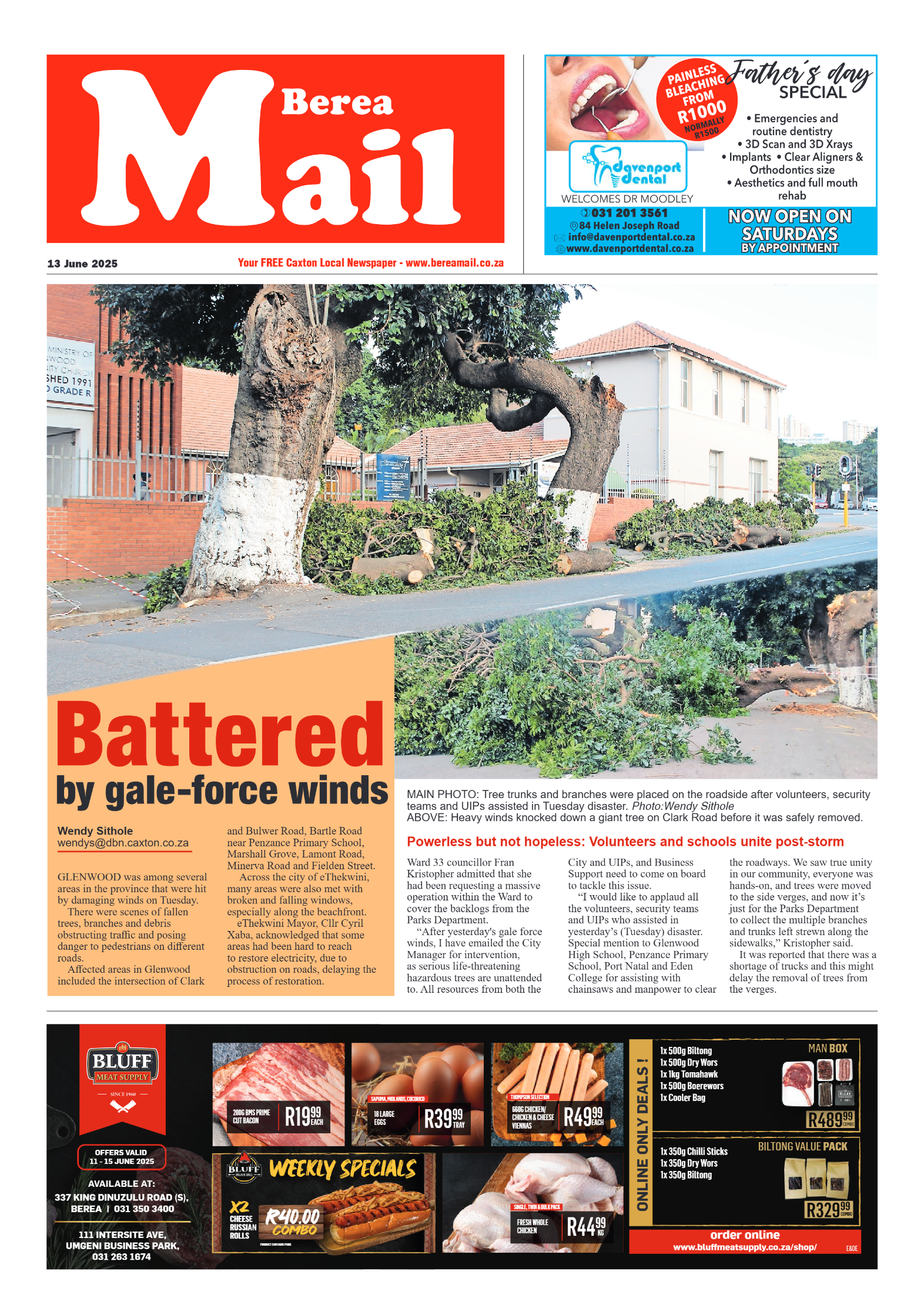 Berea Mail 13 June 2025 page 1