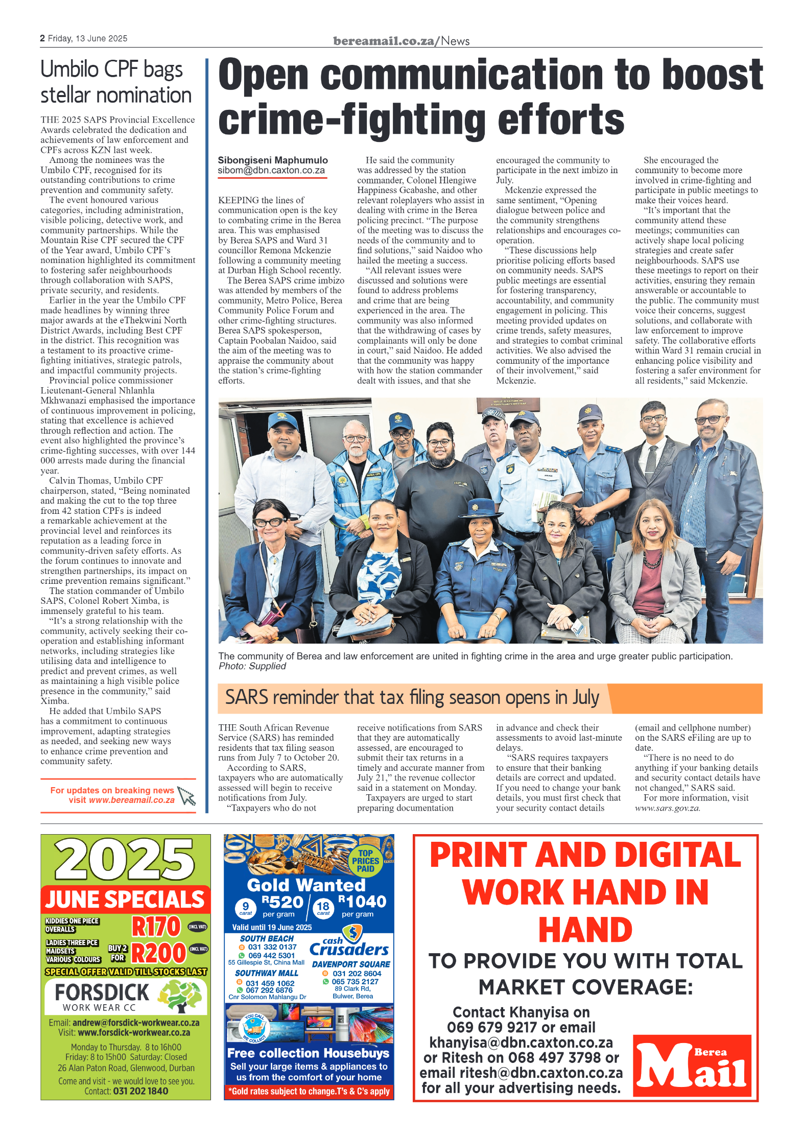 Berea Mail 13 June 2025 page 2
