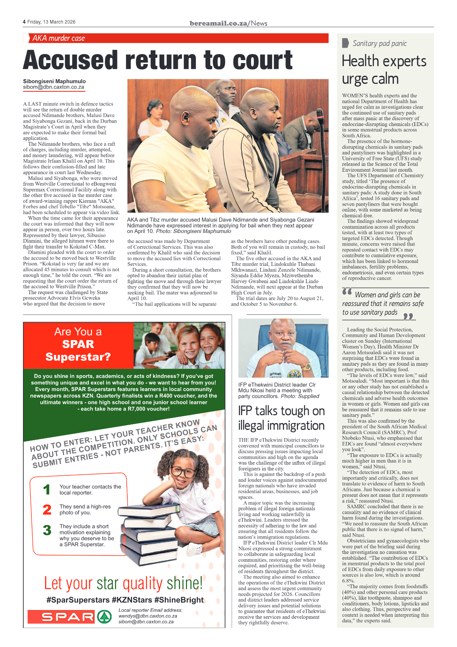 Berea Mail 13 March 2026 page 4