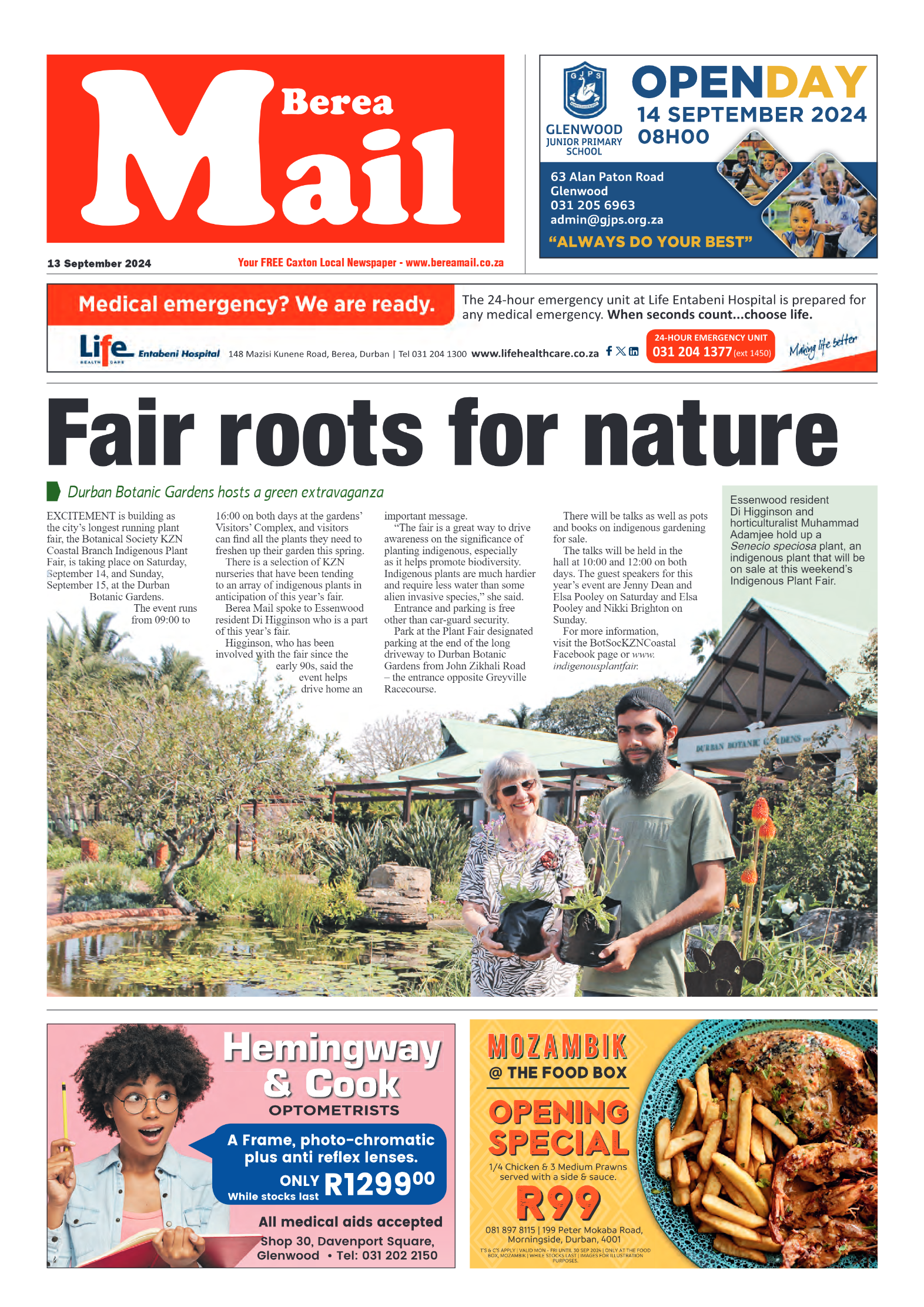 Berea Mail 13 September 2024 page 1