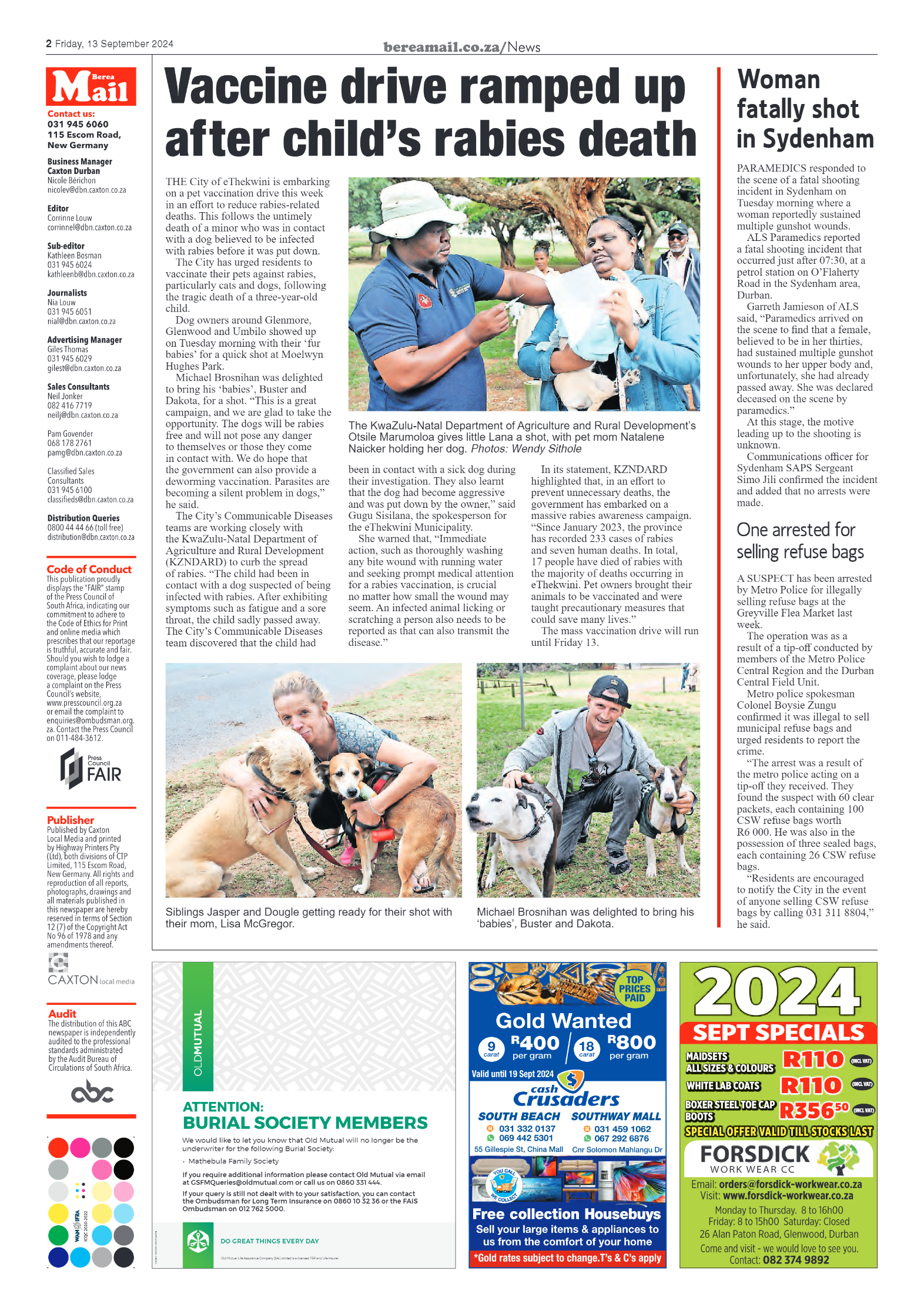 Berea Mail 13 September 2024 page 2