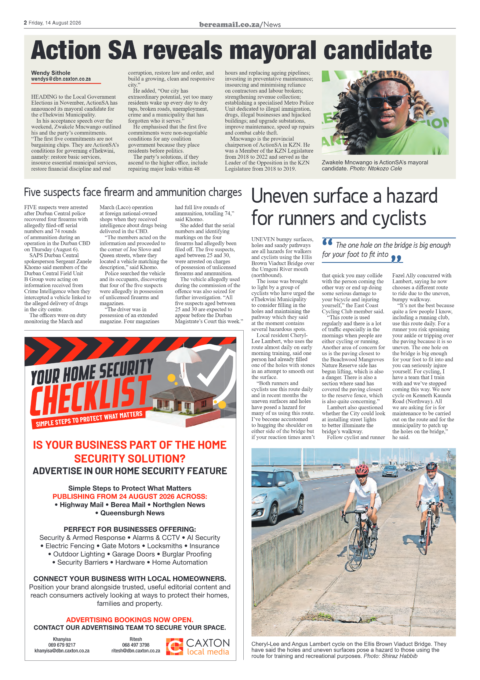 Berea Mail 14 August 2026 page 2