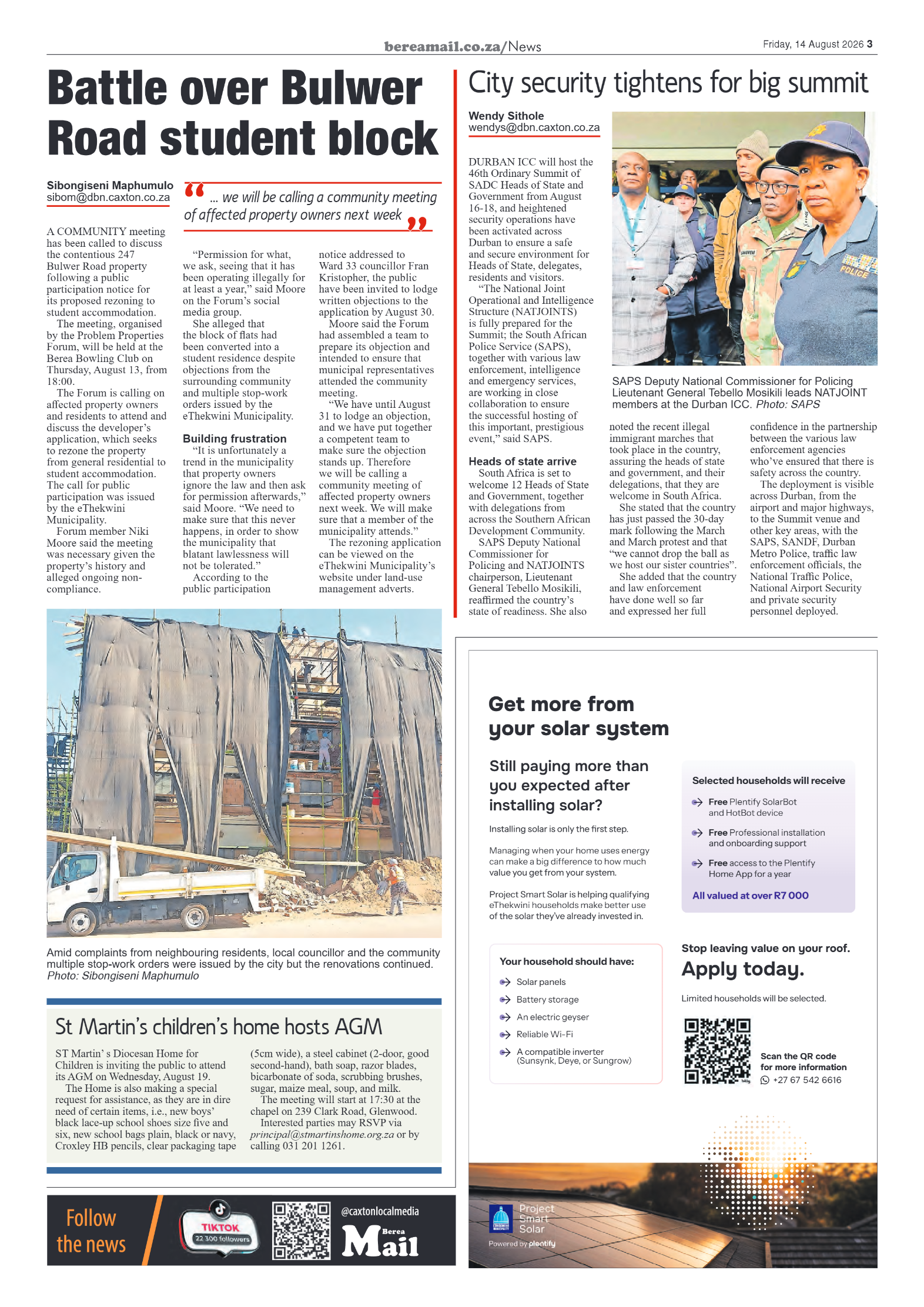 Berea Mail 14 August 2026 page 3