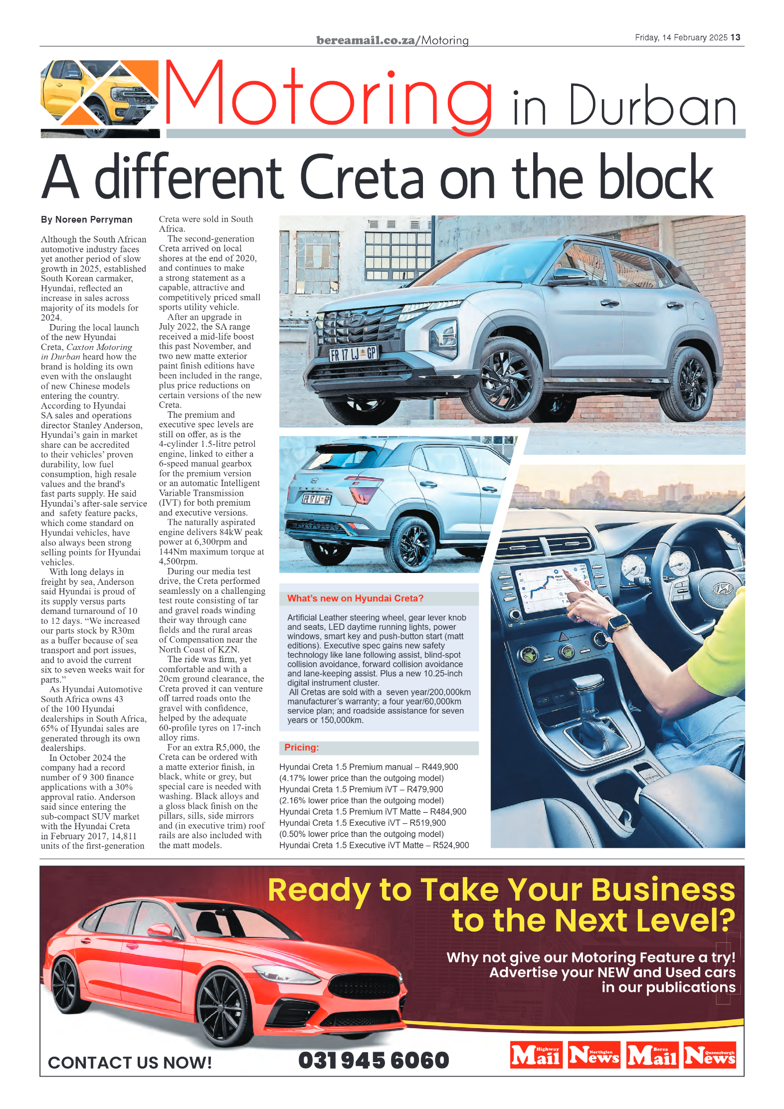 Berea Mail 14 February 2025 page 13