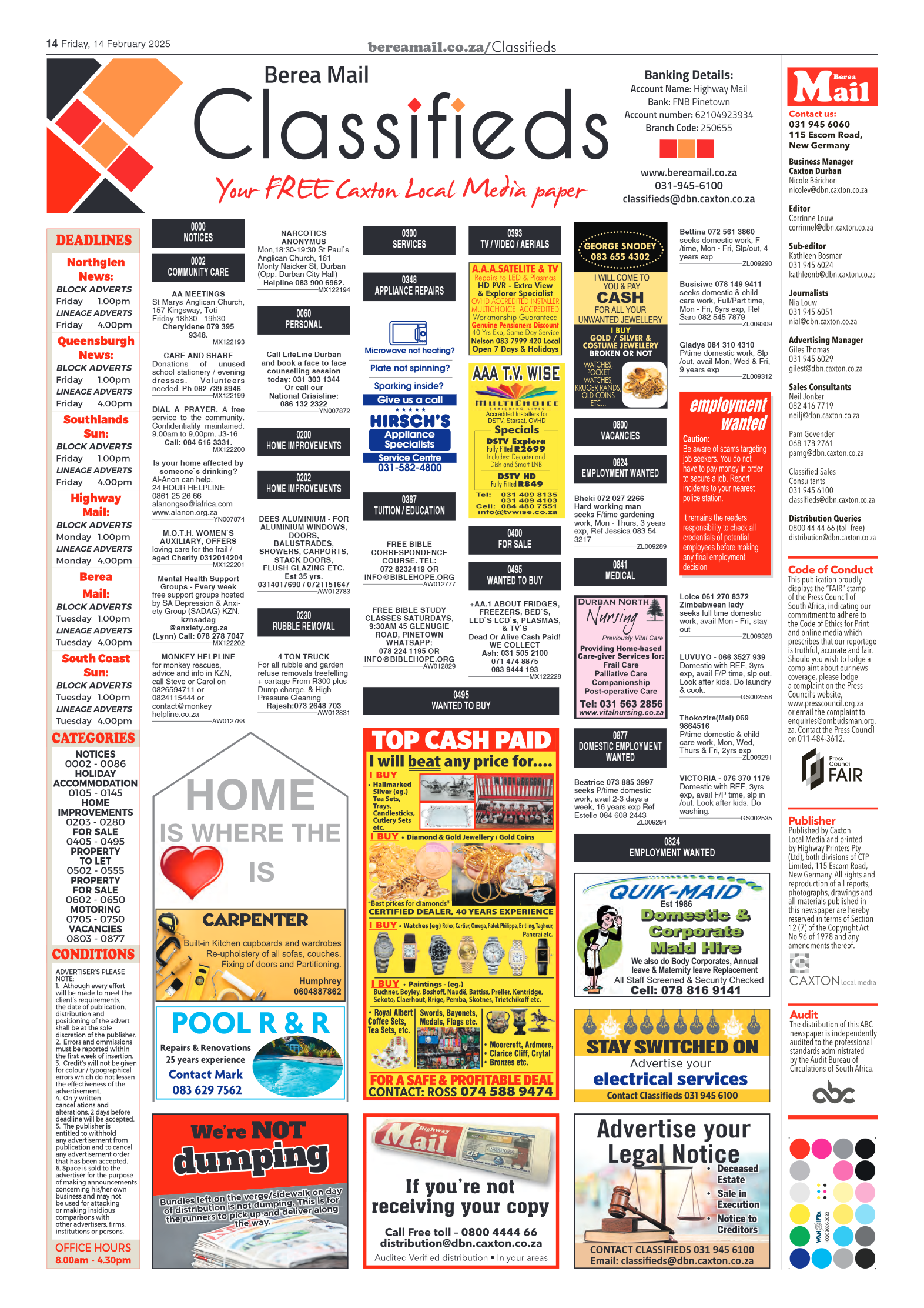 Berea Mail 14 February 2025 page 14