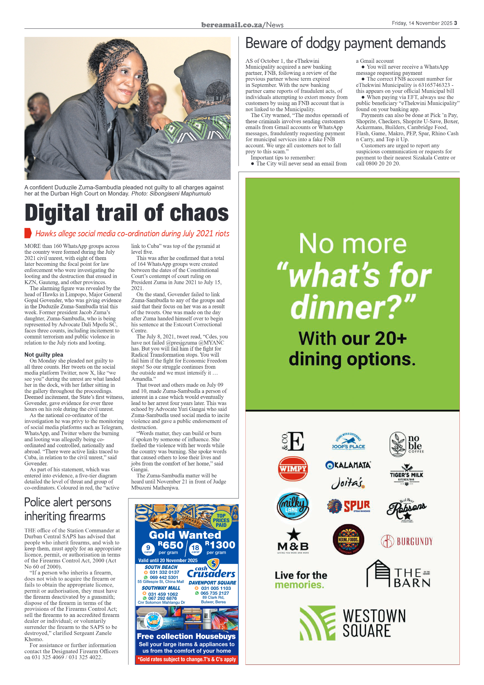 Berea Mail 14 November 2025 page 3