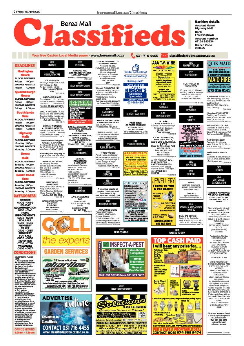 Berea Mail 15 April 2022 page 10
