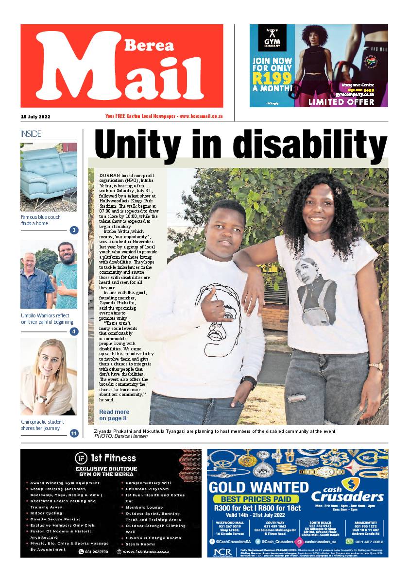 Berea Mail 15 July 2022 page 1