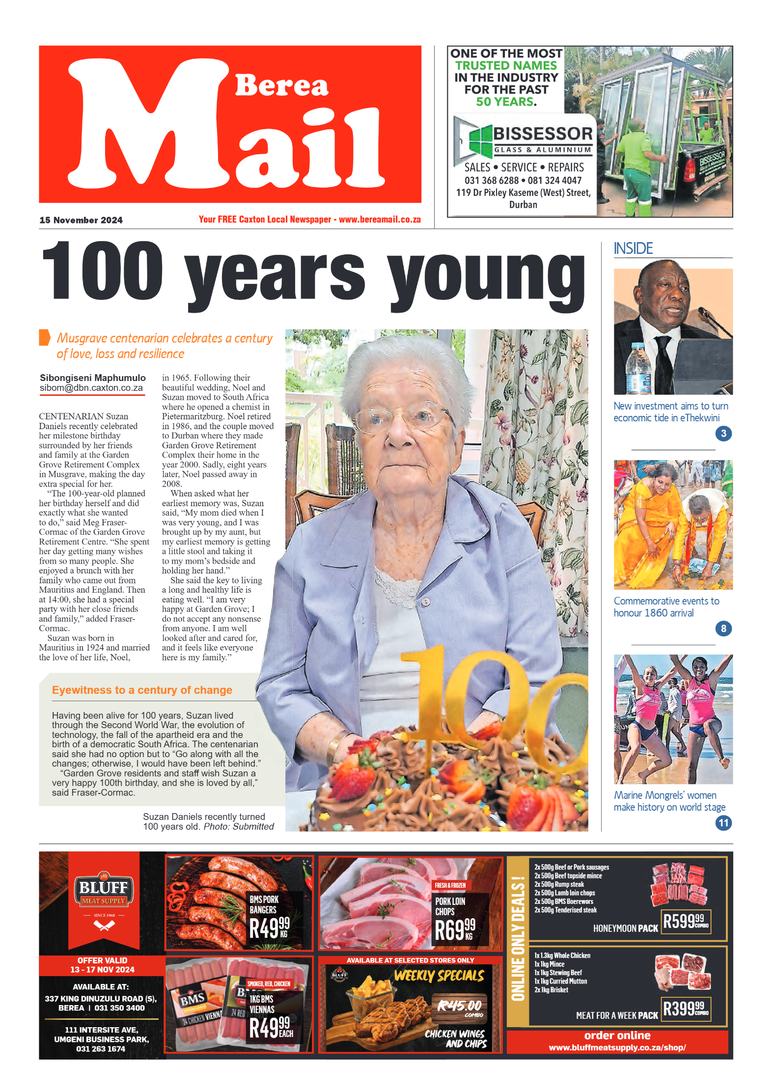 Berea Mail 15 November 2024 page 1