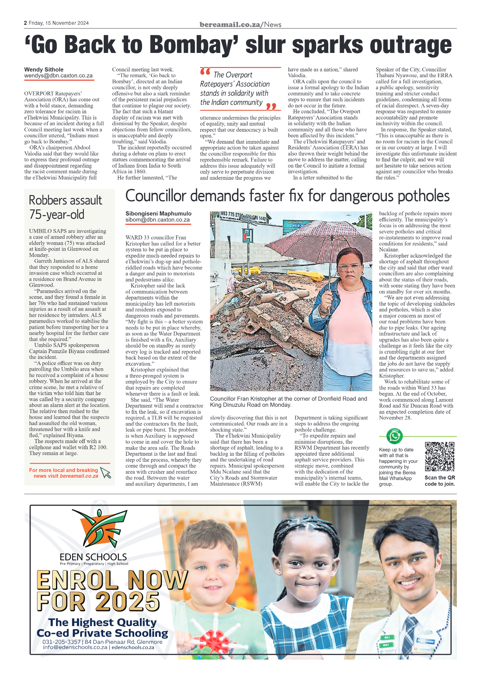 Berea Mail 15 November 2024 page 2