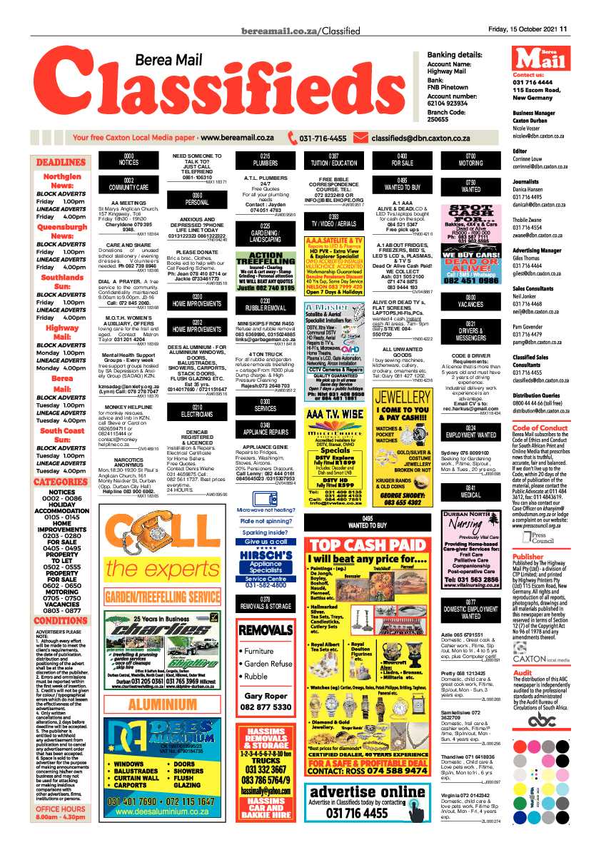 Berea Mail 15 October 2021 page 11