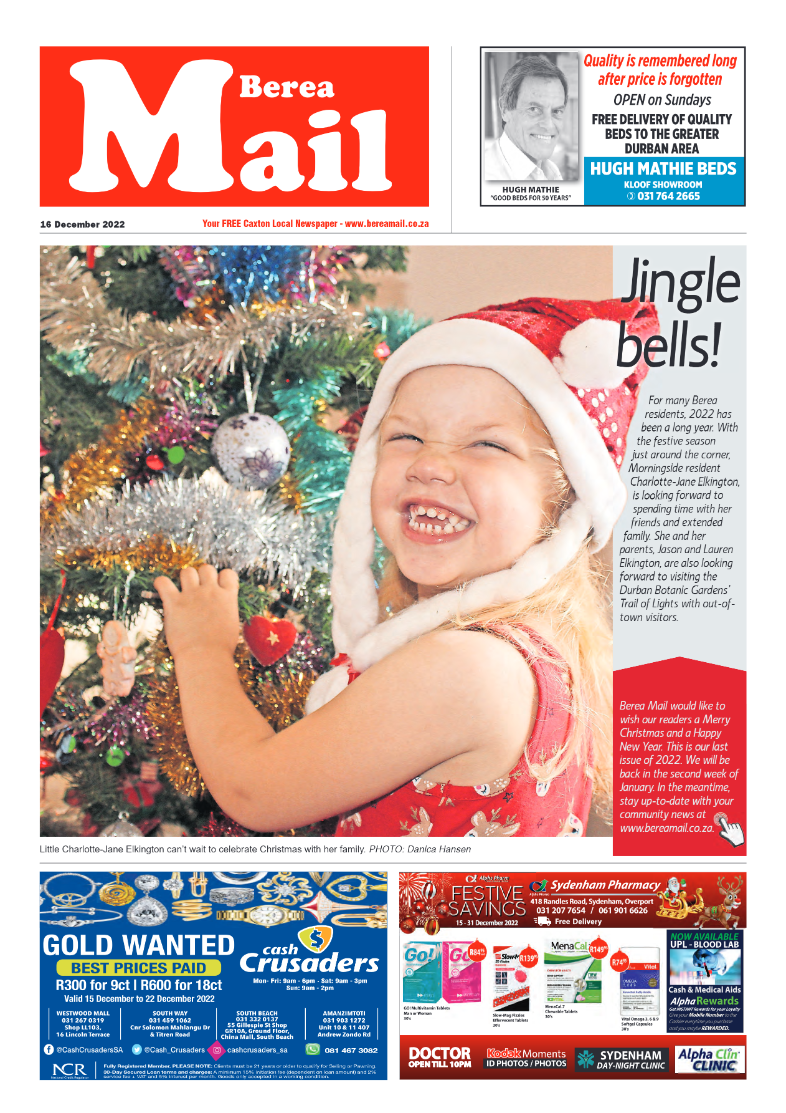 Berea Mail 16 December 2022 page 1