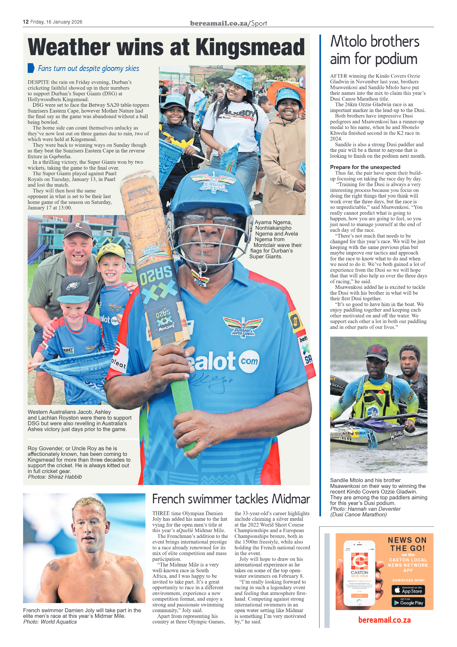 Berea Mail 16 January 2026 page 12