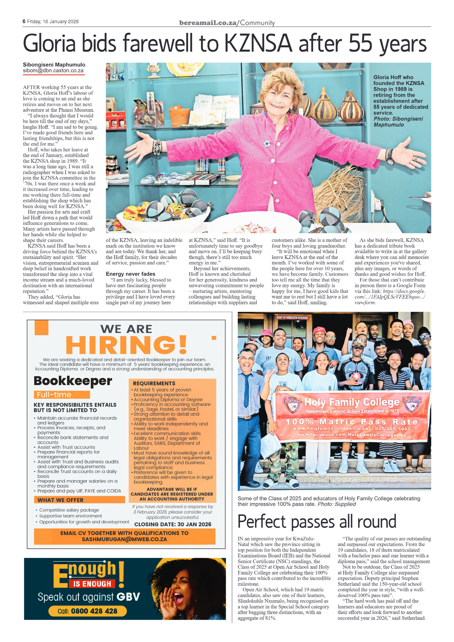 Berea Mail 16 January 2026 page 6