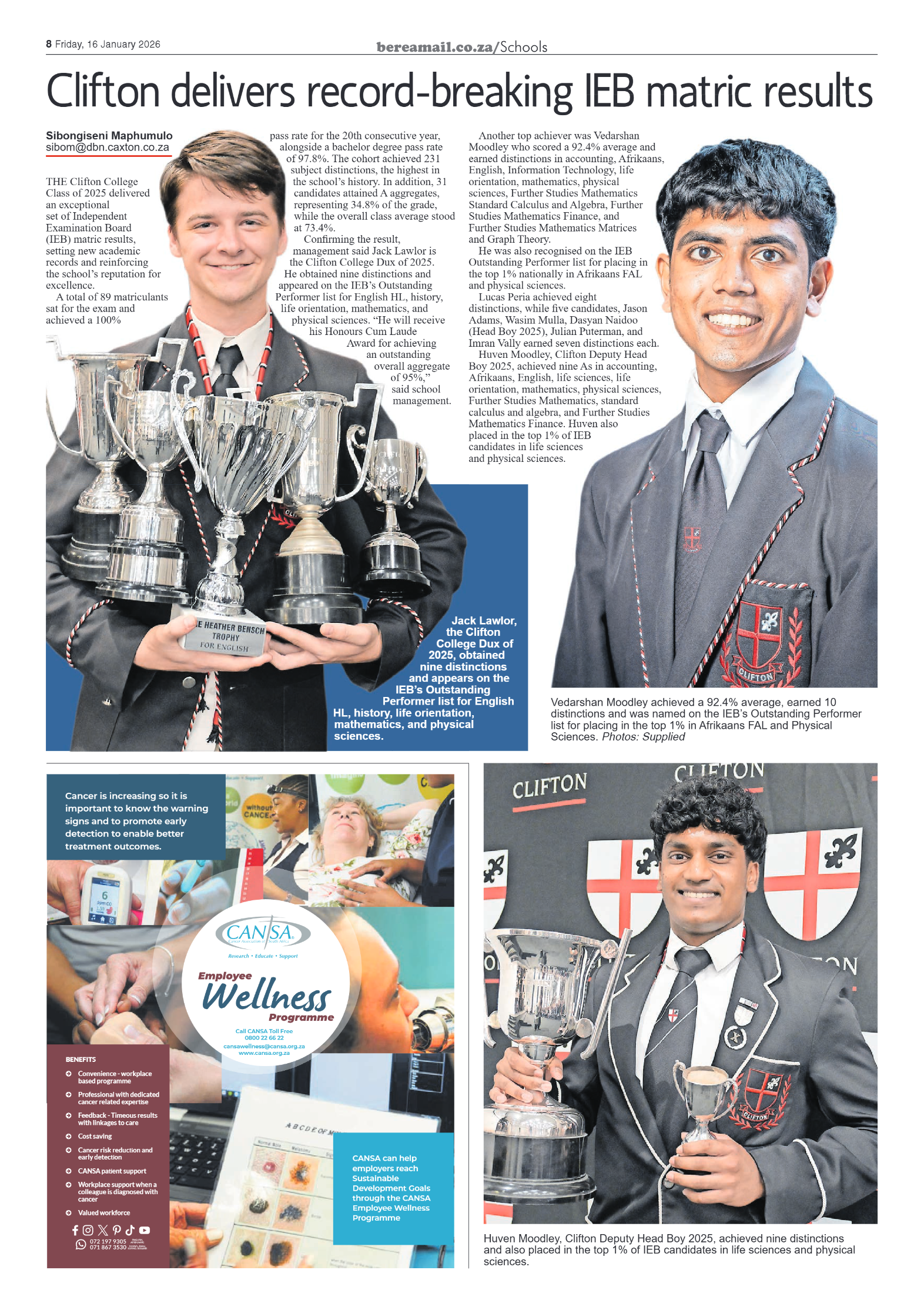 Berea Mail 16 January 2026 page 8