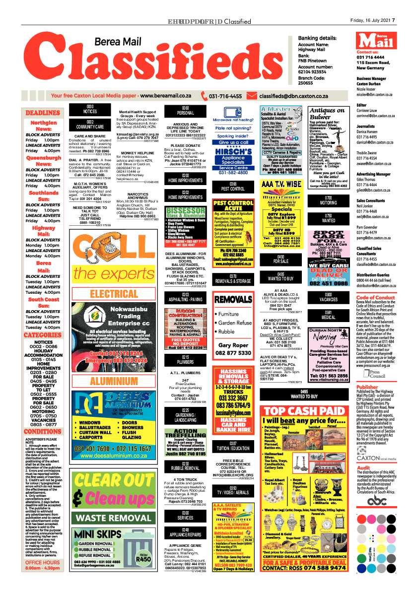 Berea Mail 16 July 2021 page 7