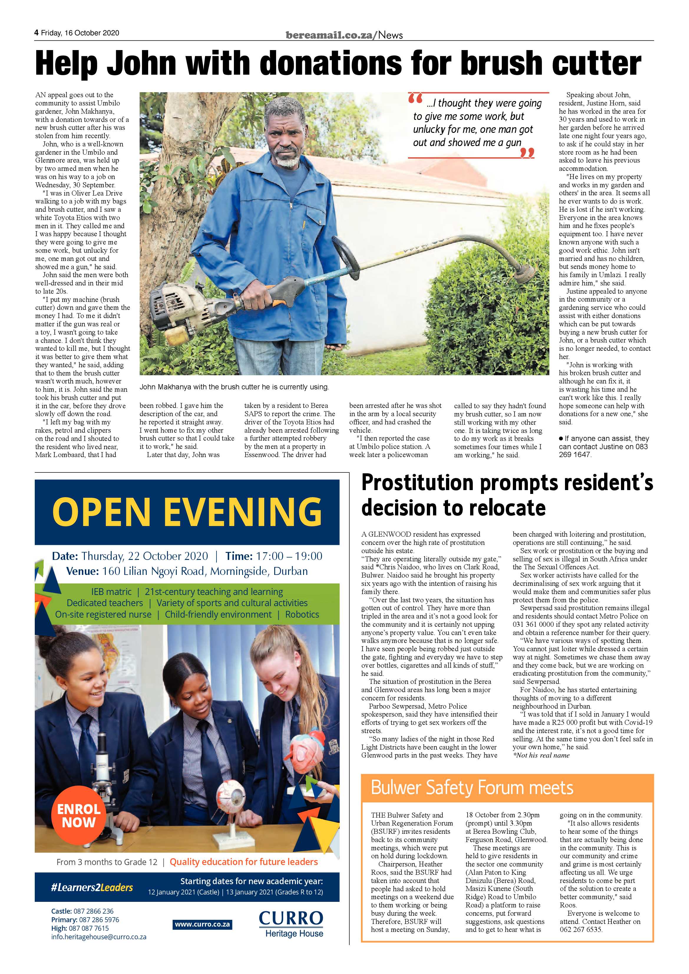 Berea Mail 16 October 2020 page 4