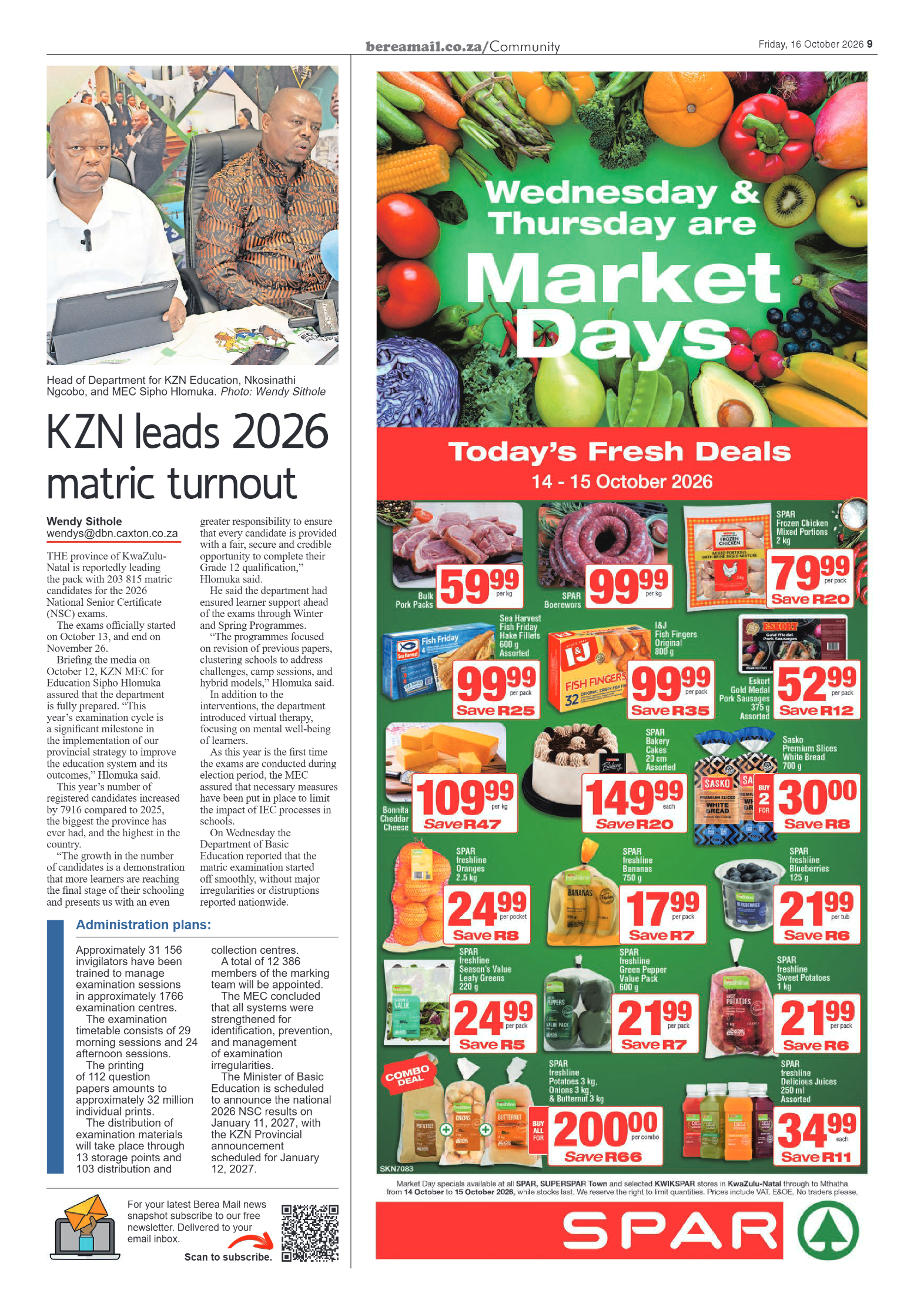 Berea Mail 16 October 2026 page 9