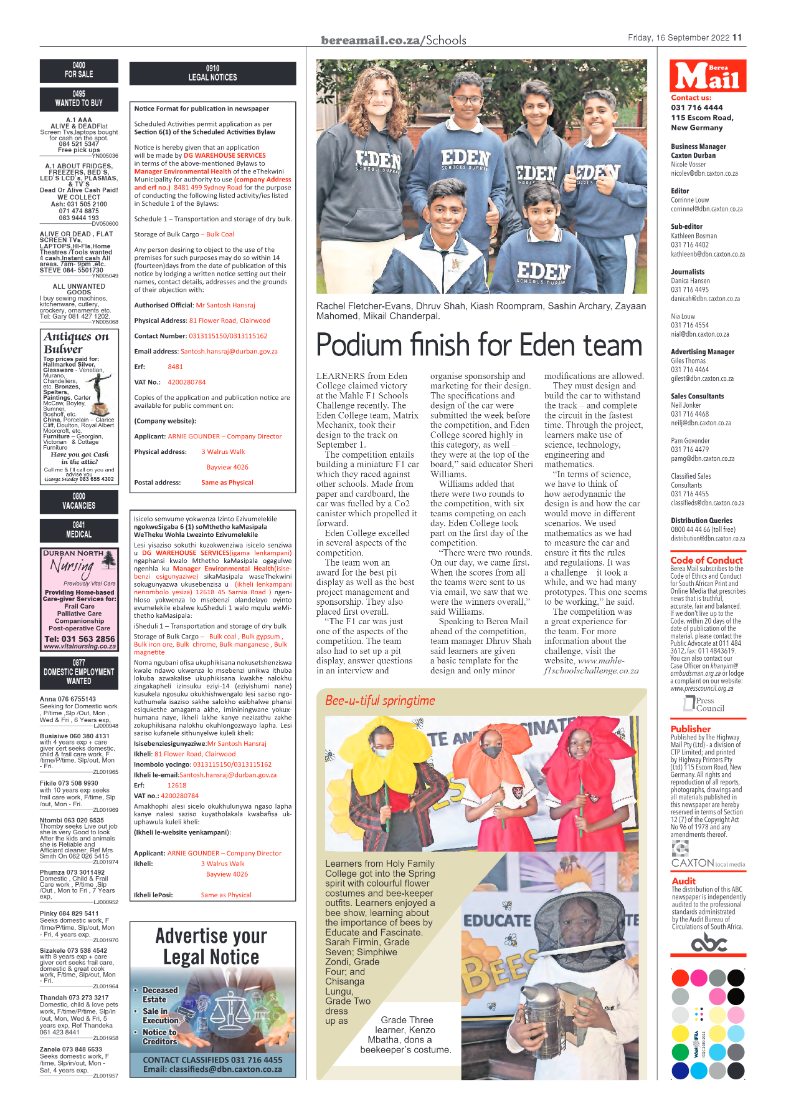 Berea Mail 16 September 2022 page 11