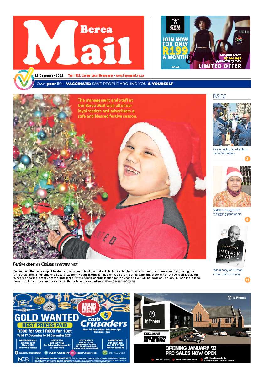 Berea Mail 17 December 2021 page 1