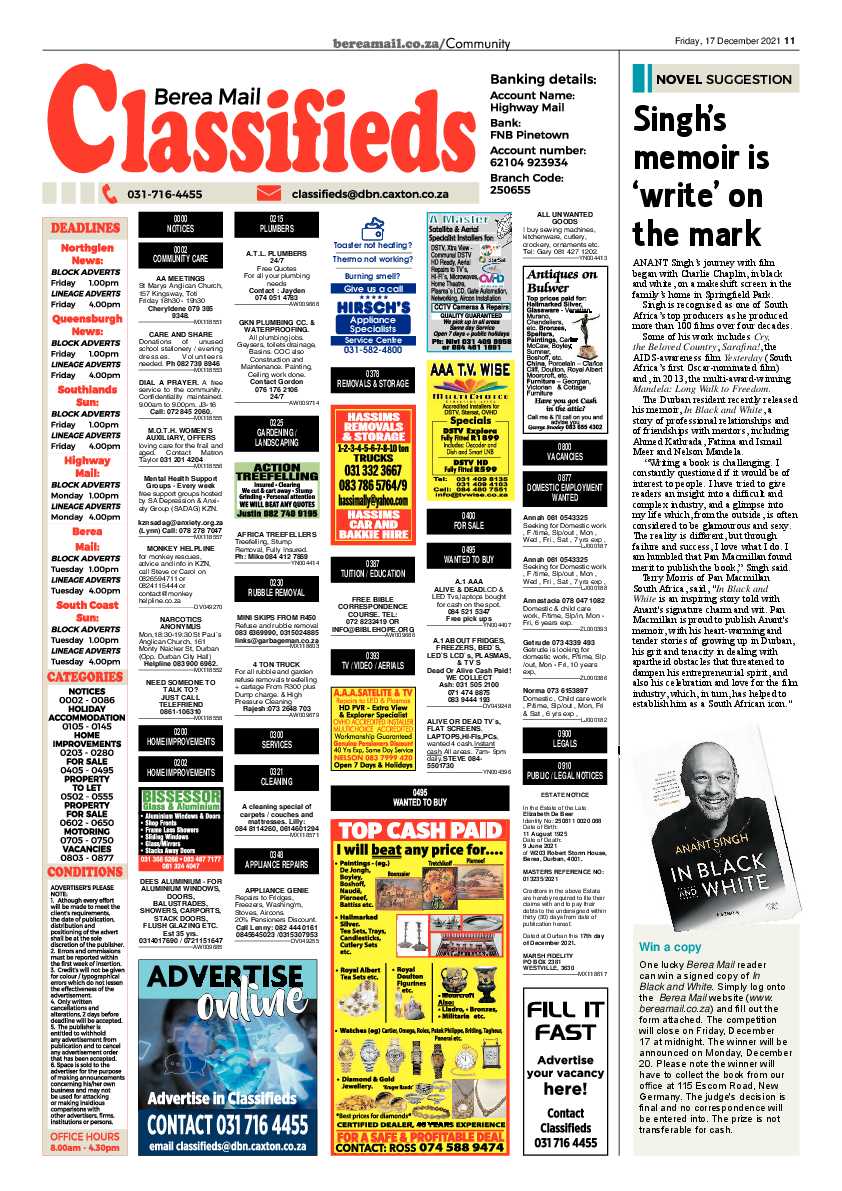 Berea Mail 17 December 2021 page 11