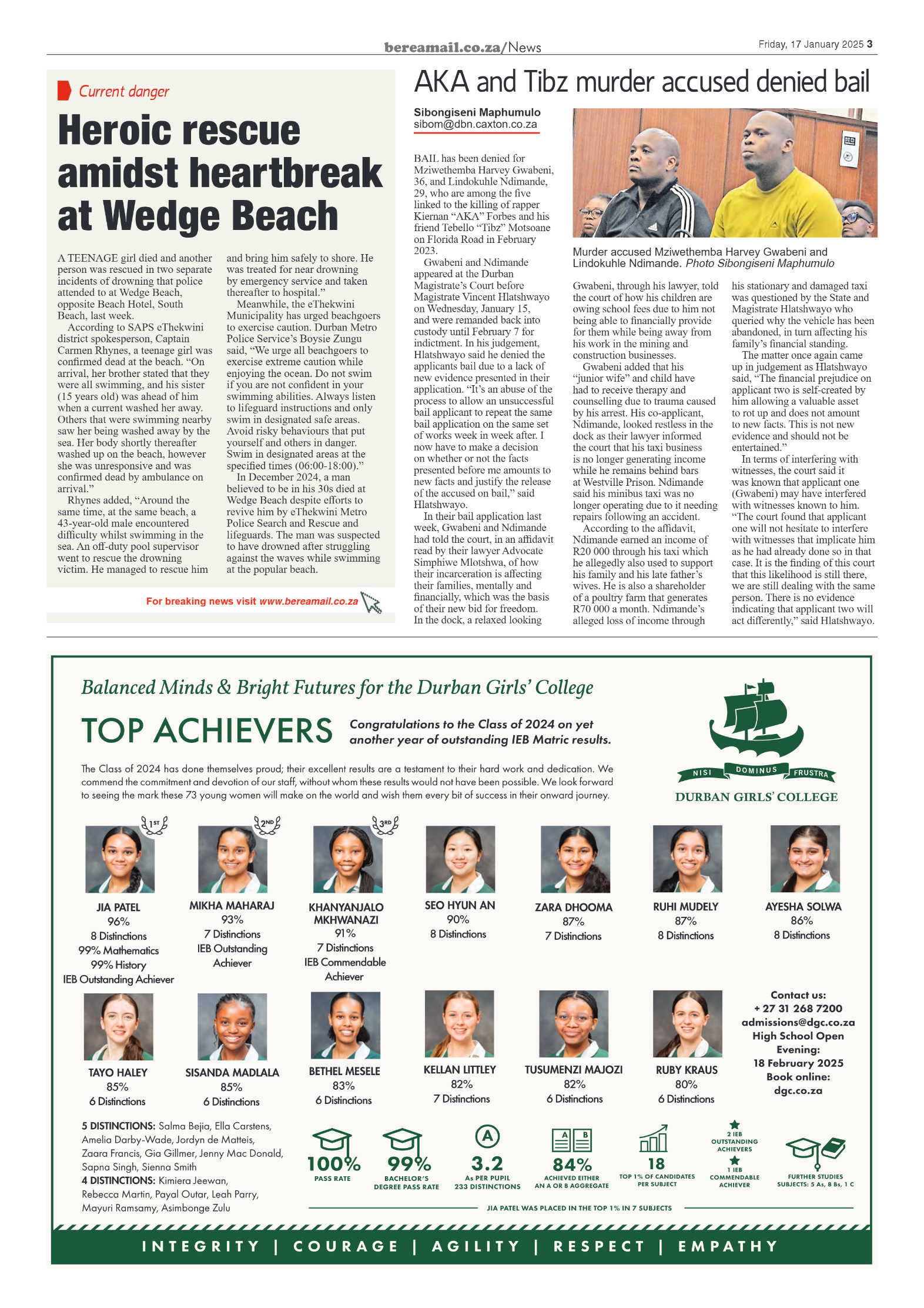Berea Mail 17 January 2025 page 3