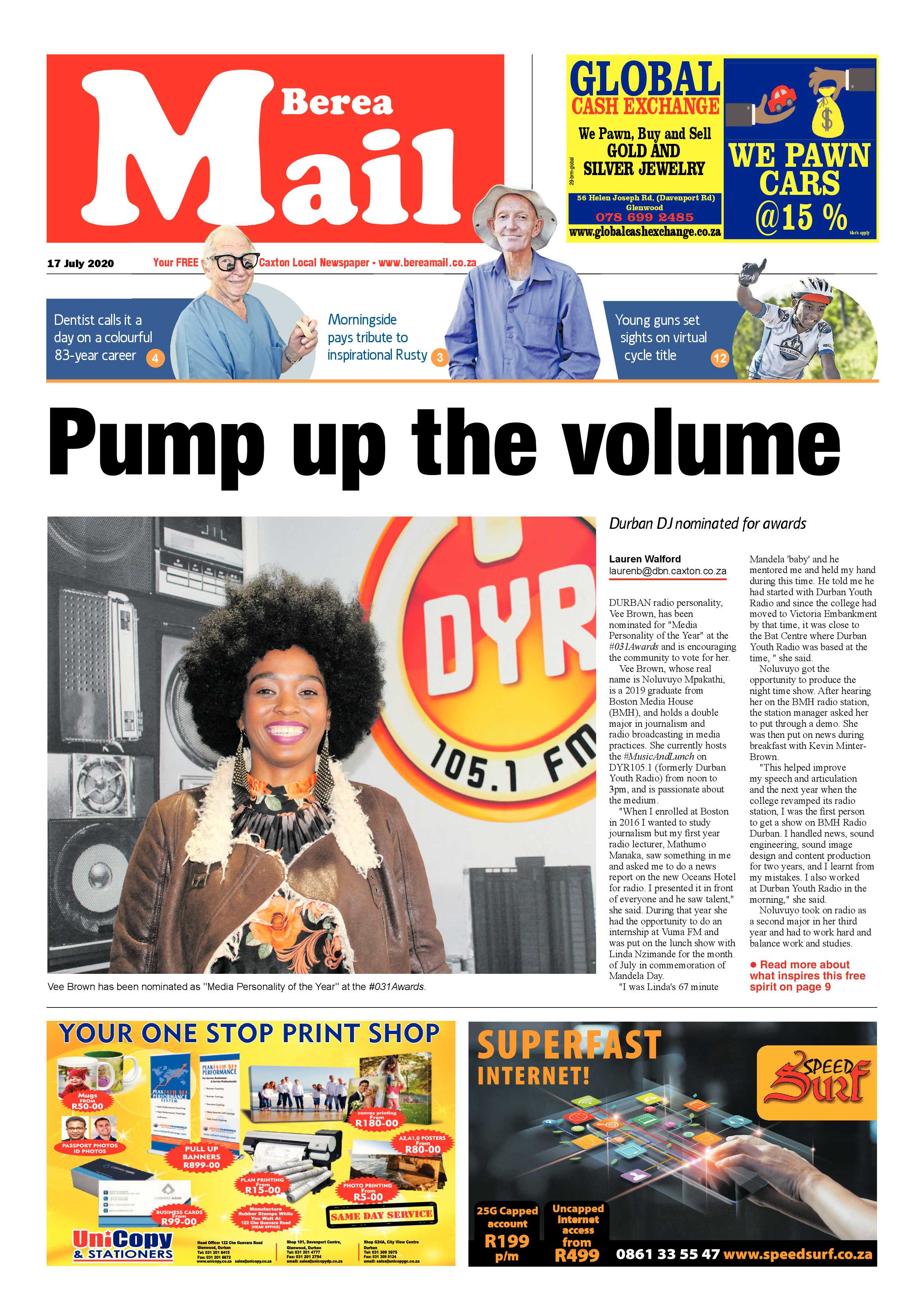 Berea Mail 17 July 2020 page 1