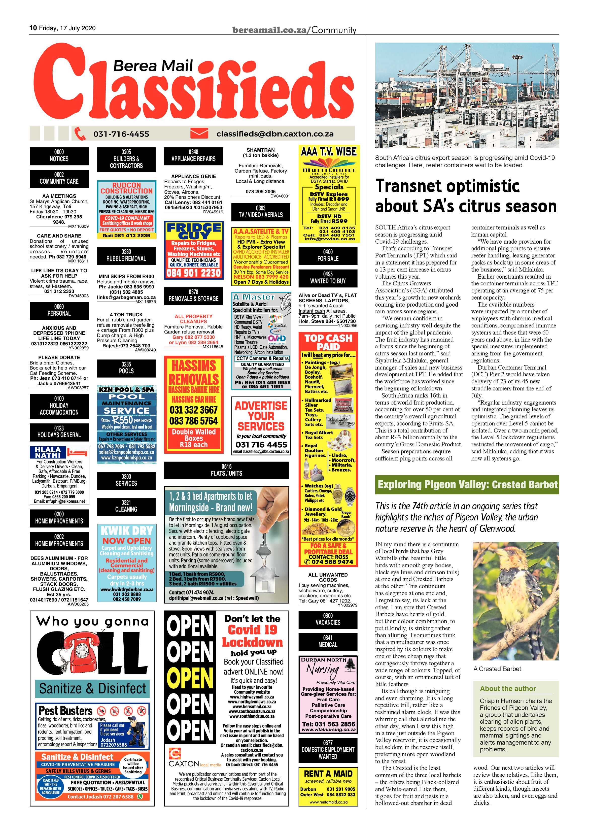 Berea Mail 17 July 2020 page 10