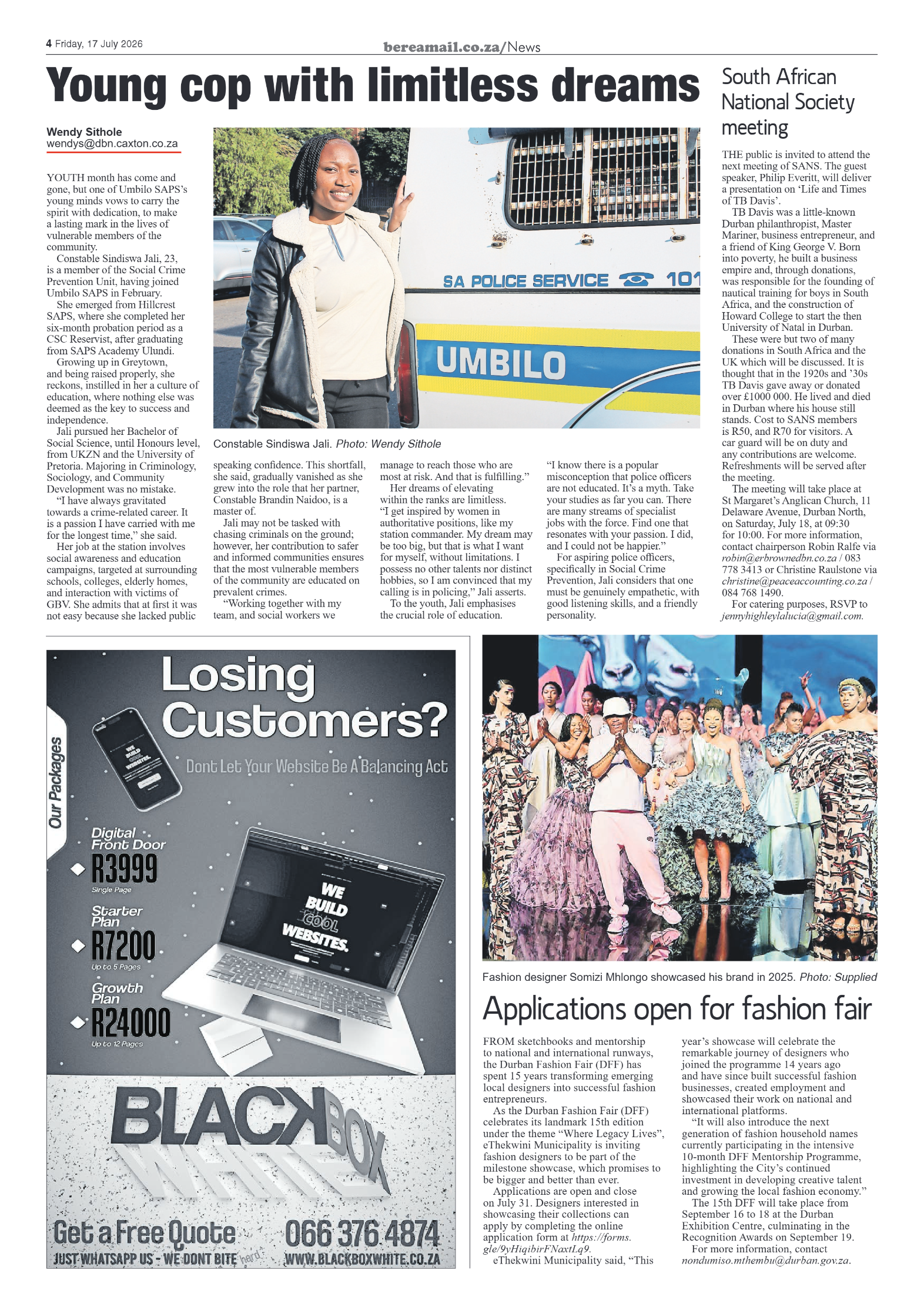 Berea Mail 17 July 2026 page 4