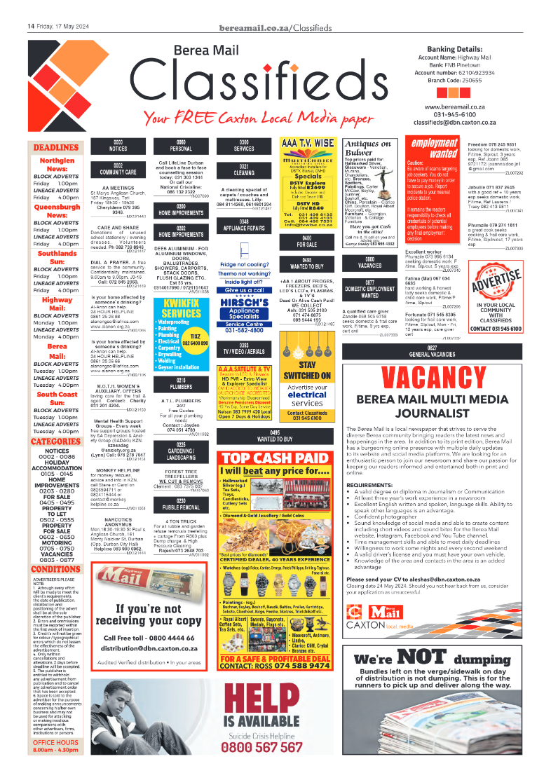 Berea Mail 17 May 2024 page 14