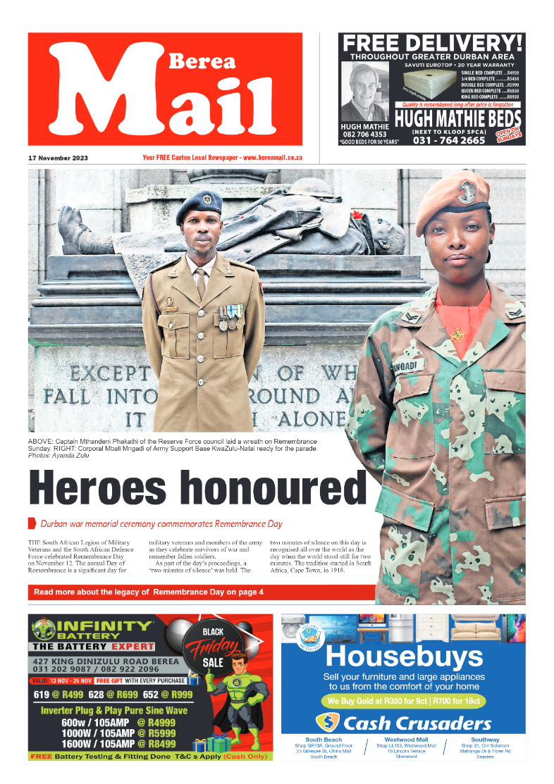 Berea Mail 17 November 2023 page 1